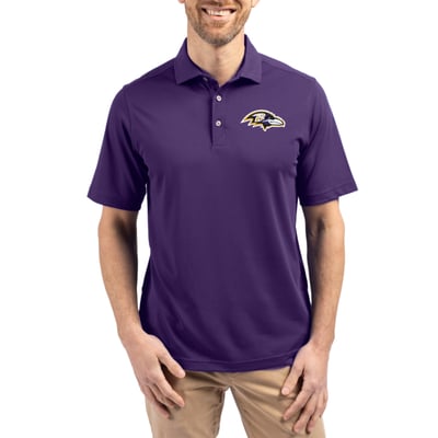 Baltimore Ravens Cutter & Buck Virtue Eco Pique Recycled Polo - Purple