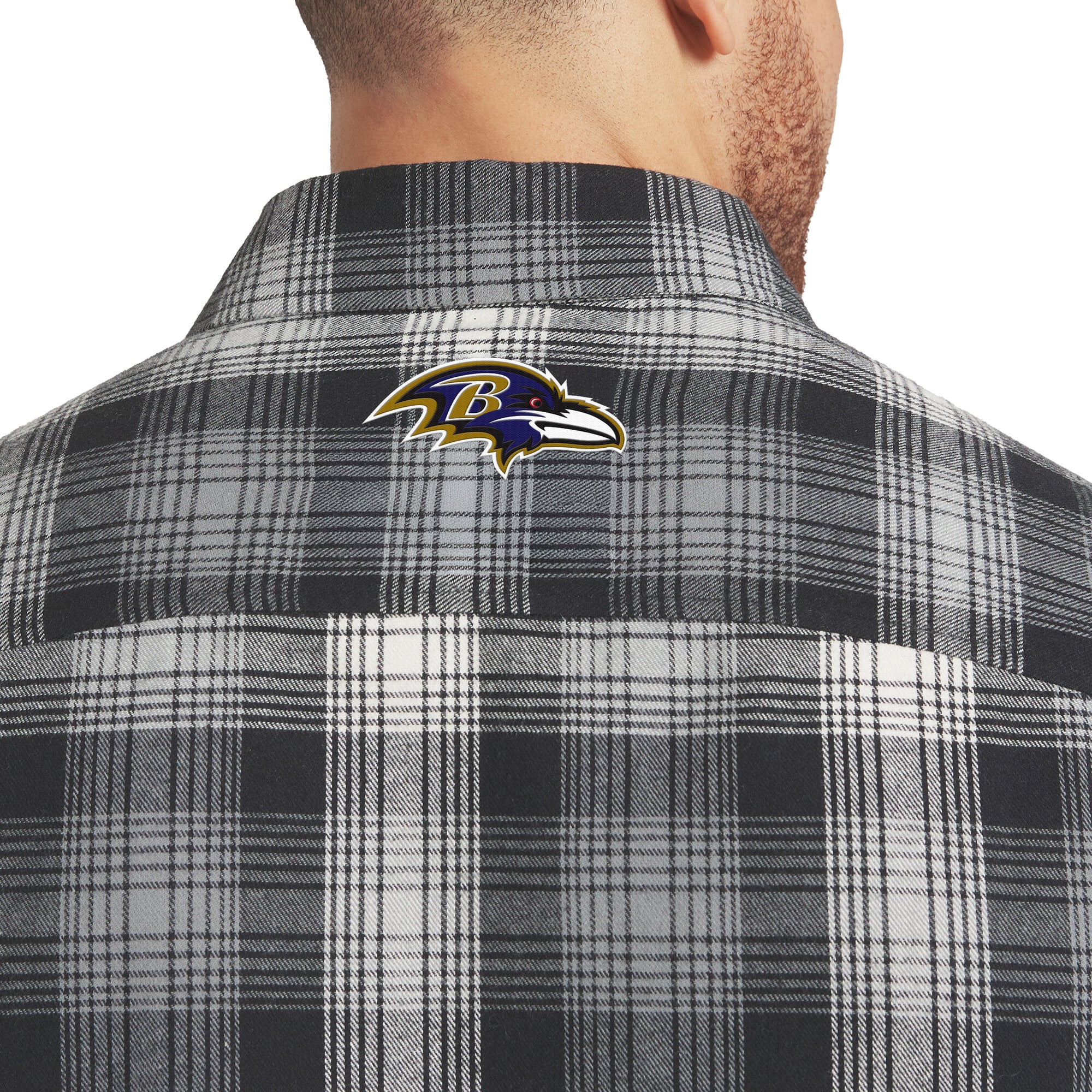 Men's Darius Rucker Collection by Fanatics  Black Baltimore Ravens Flannel Plaid Long Sleeve Button Up Shirt