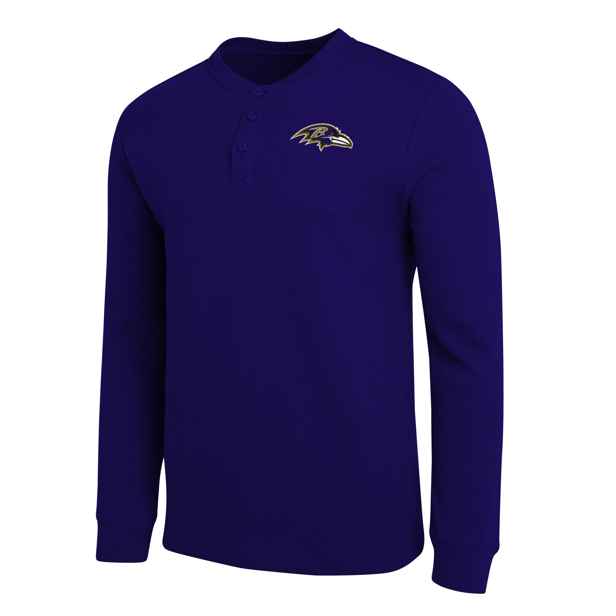 Collection Darius Rucker pour homme par Fanatics - T-shirt Henley à manches longues en maille gaufrée violette des Ravens de Baltimore