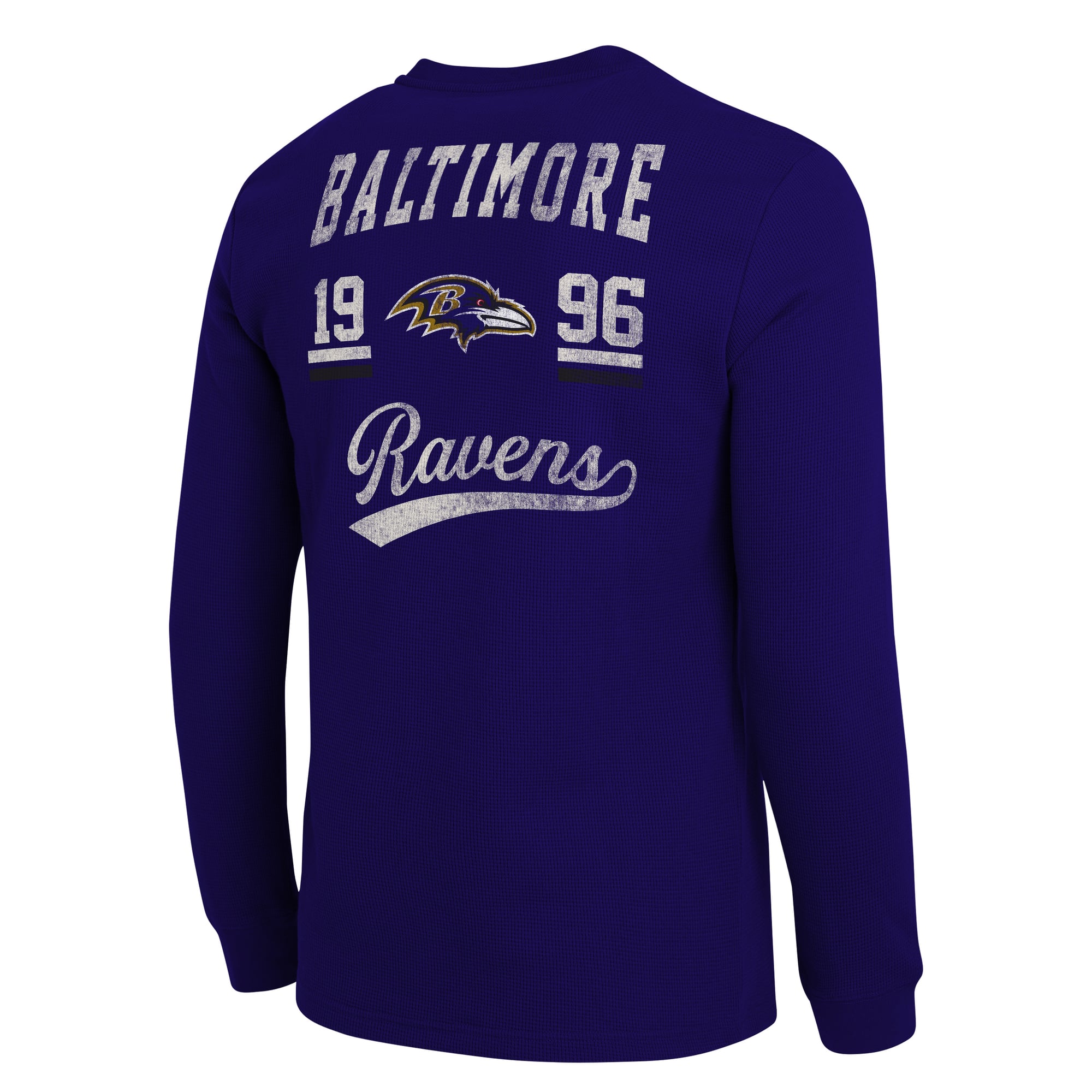 Collection Darius Rucker pour homme par Fanatics - T-shirt Henley à manches longues en maille gaufrée violette des Ravens de Baltimore