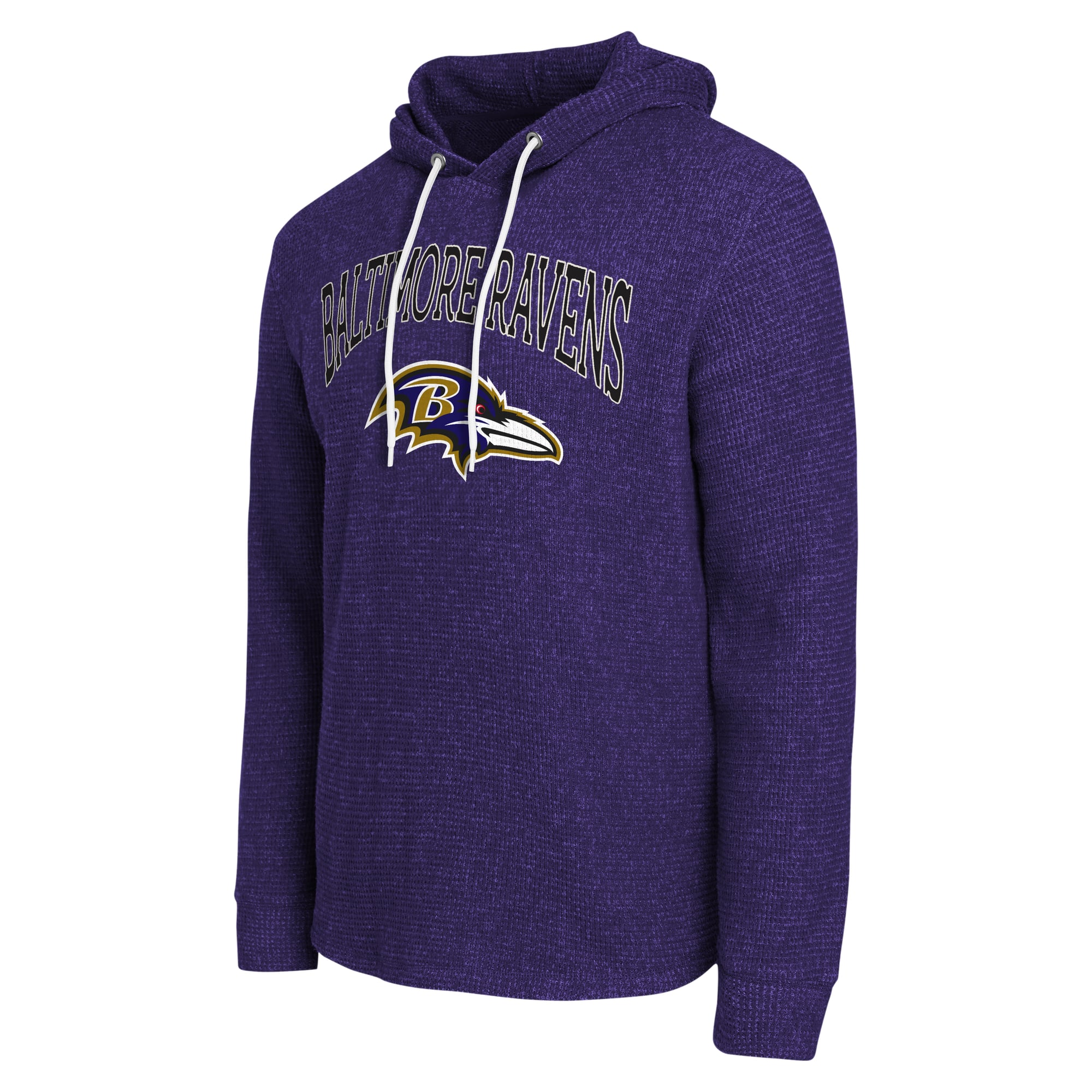 Men's Darius Rucker Collection by Fanatics Purple Baltimore Ravens Waffle Knit Hooded Tri-Blend Long Sleeve T-Shirt
