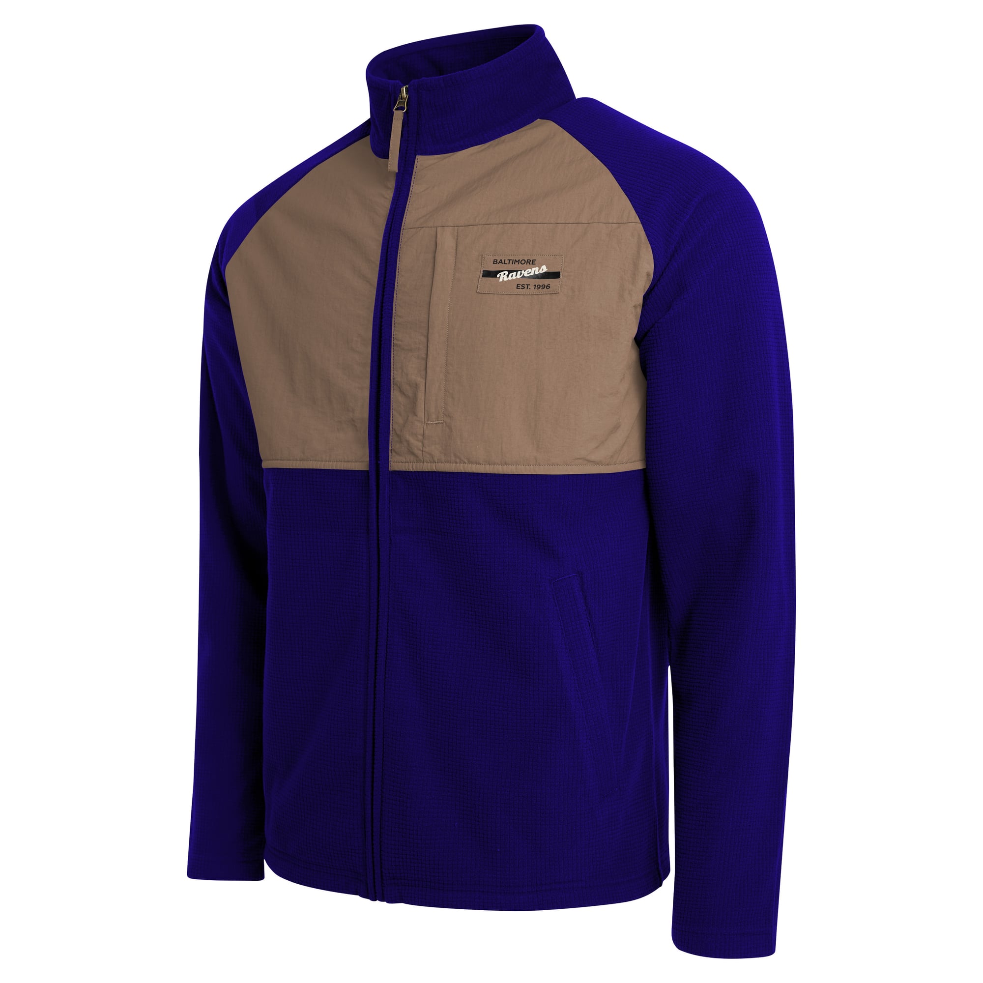 Veste raglan zippée intégrale violette/beige Baltimore Ravens de la collection Darius Rucker pour homme par Fanatics