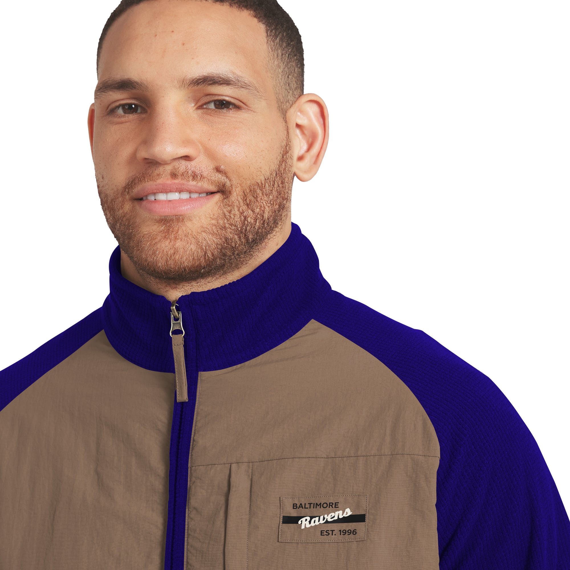 Veste raglan zippée intégrale violette/beige Baltimore Ravens de la collection Darius Rucker pour homme par Fanatics