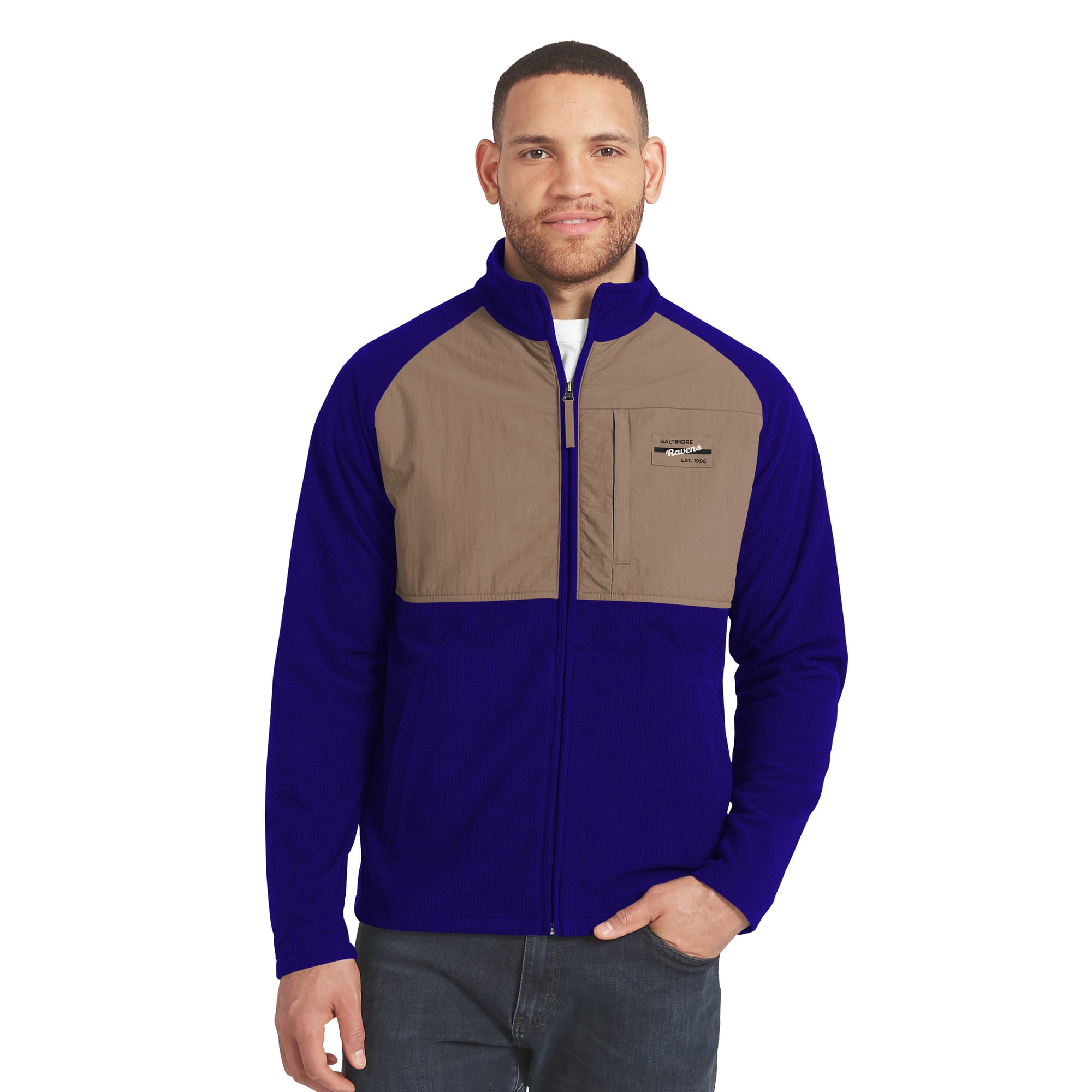 Veste raglan zippée intégrale violette/beige Baltimore Ravens de la collection Darius Rucker pour homme par Fanatics