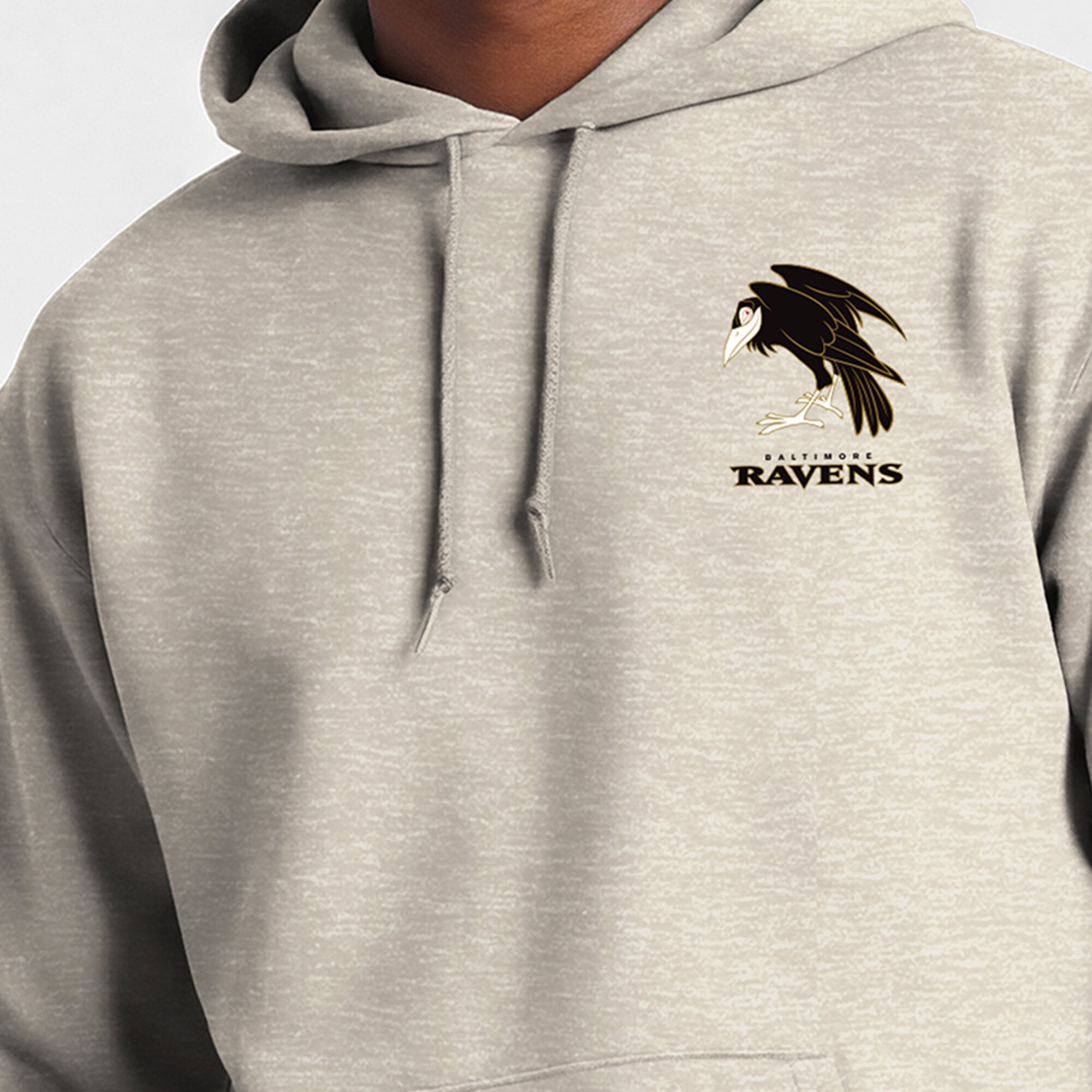 Sweat à capuche homme Disney x Champion Oatmeal Baltimore Ravens Powerblend Fullback