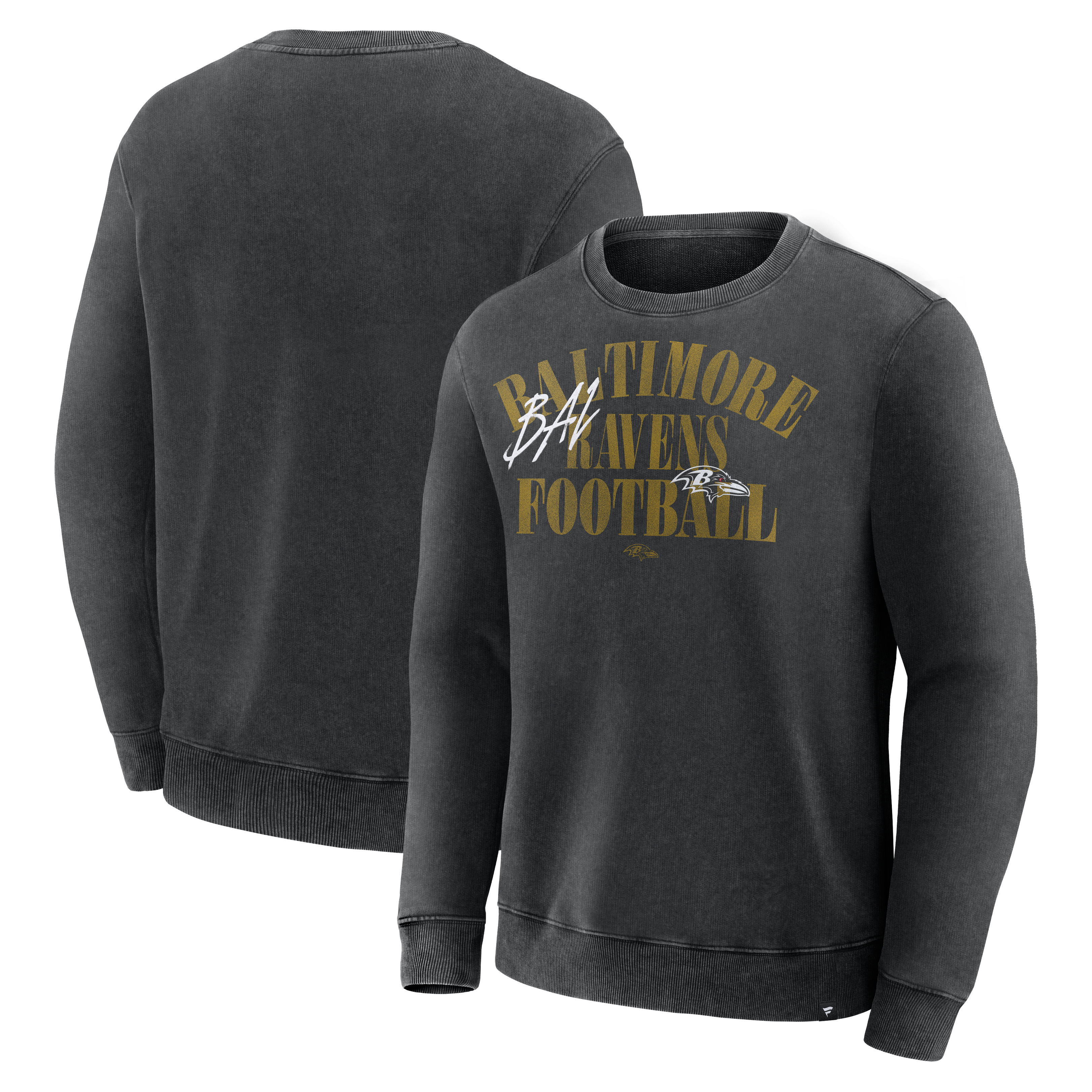 Men's Fanatics Black Baltimore Ravens Halftime Lead Relaxed Heavyweight French Terry Sweatshirt