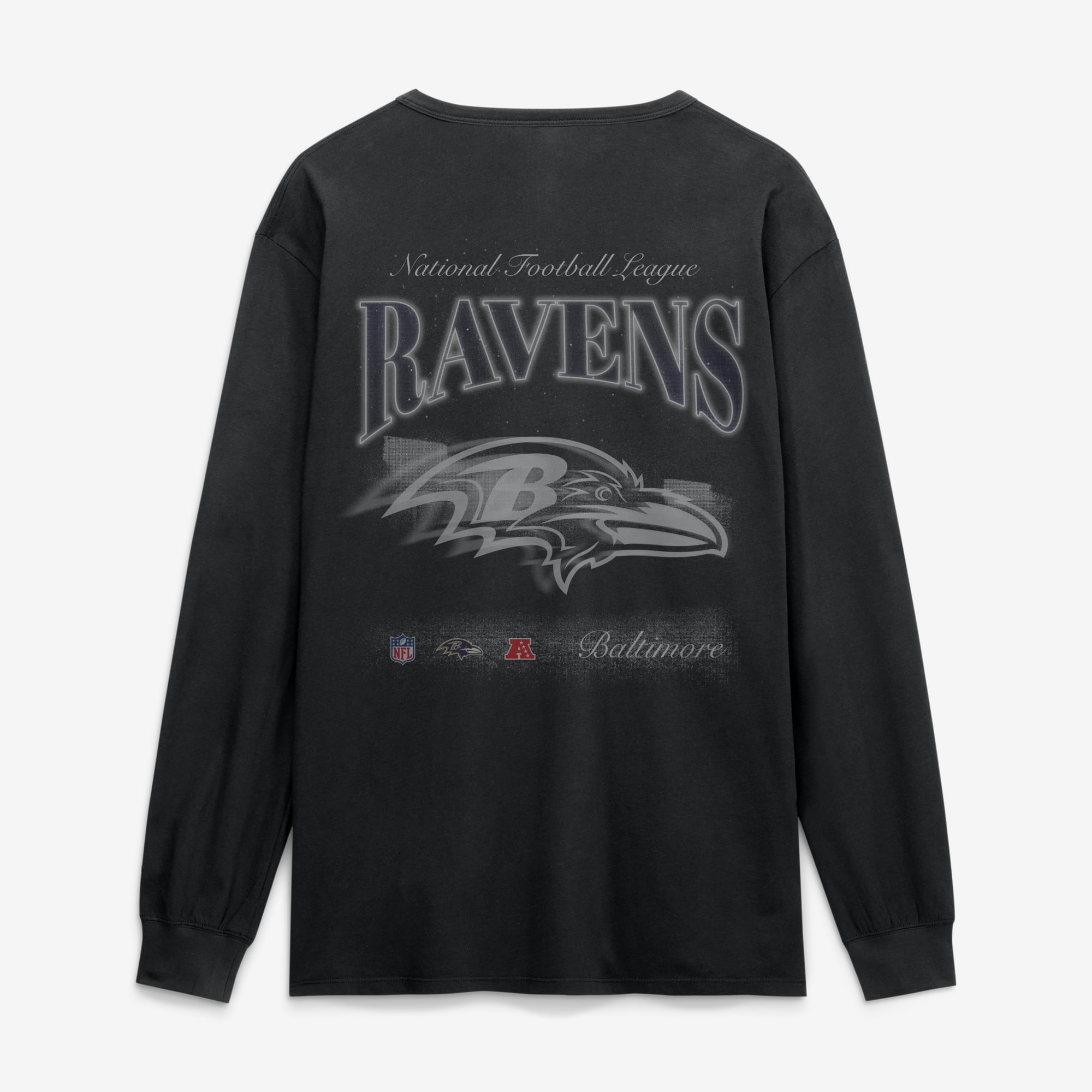 T-shirt à manches longues Fanatics Black Baltimore Ravens Midnight Falls pour homme