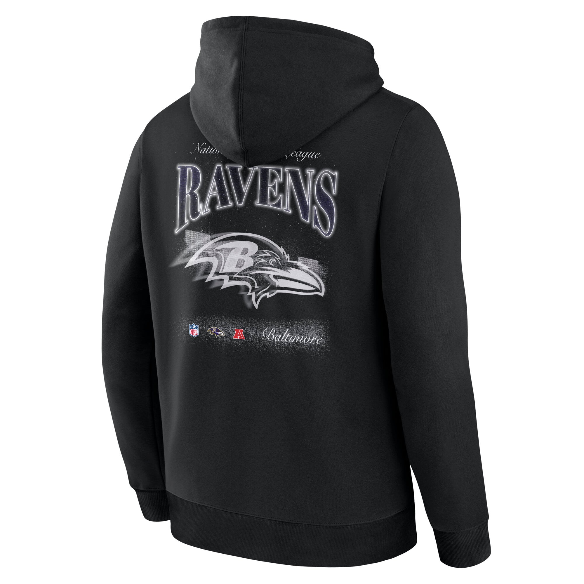 Men's Fanatics Black Baltimore Ravens Nightfall Long Sleeve Fleece Hoodie