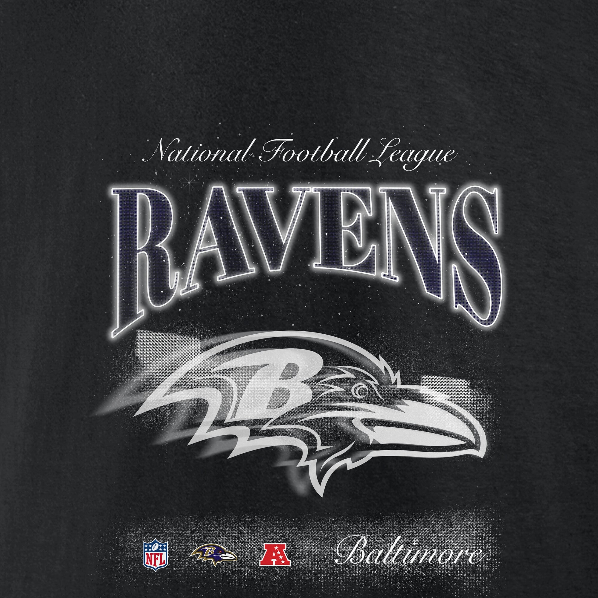 Men's Fanatics Black Baltimore Ravens Nightfall Long Sleeve Fleece Hoodie