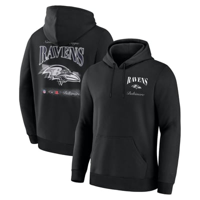 Baltimore Ravens Fanatics Nightfall Long Sleeve Fleece Hoodie - Black