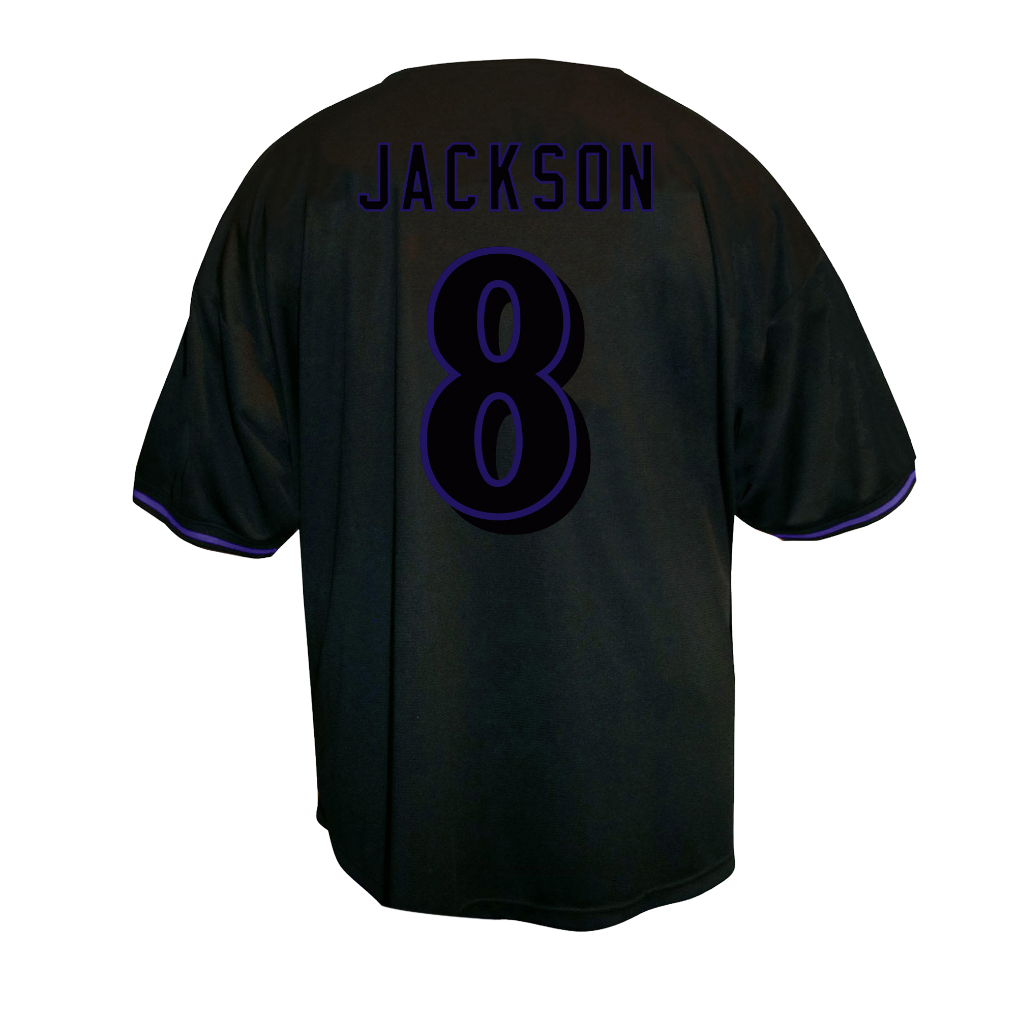 Men's Fanatics Lamar Jackson Black Baltimore Ravens Big & Tall Button-Up Baseball Jersey