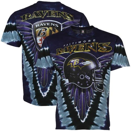 Men's Majestic Purple Baltimore Ravens V Tie-Dye T-Shirt