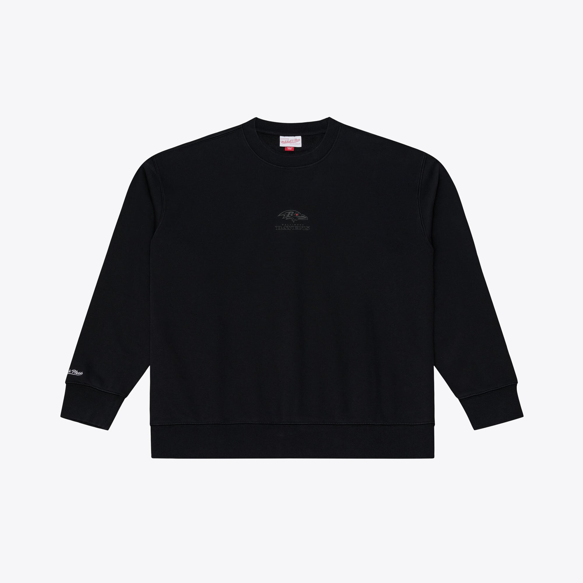 Men's Mitchell & Ness Baltimore Ravens Core Essentials Micro Logo Fleece Sweatshirt
