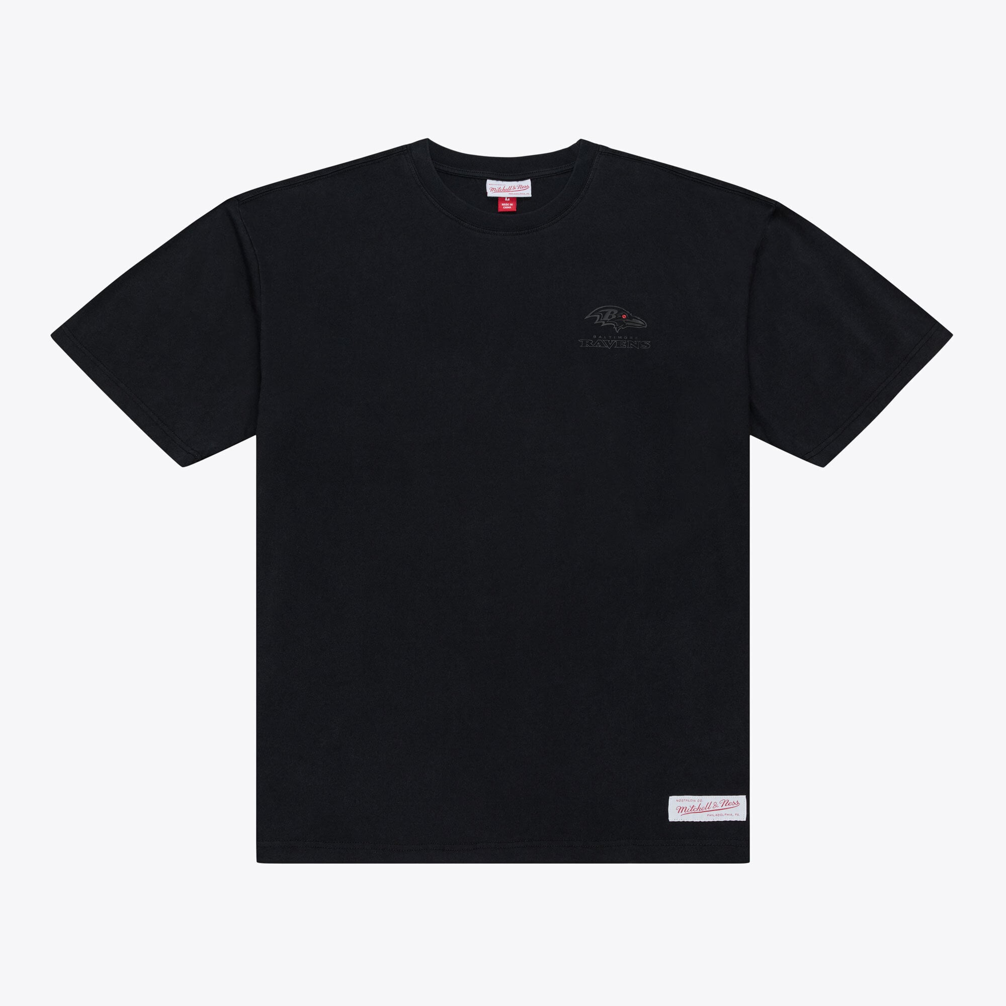 Men's Mitchell & Ness Black Baltimore Ravens Core Essentials Micro Logo T-Shirt