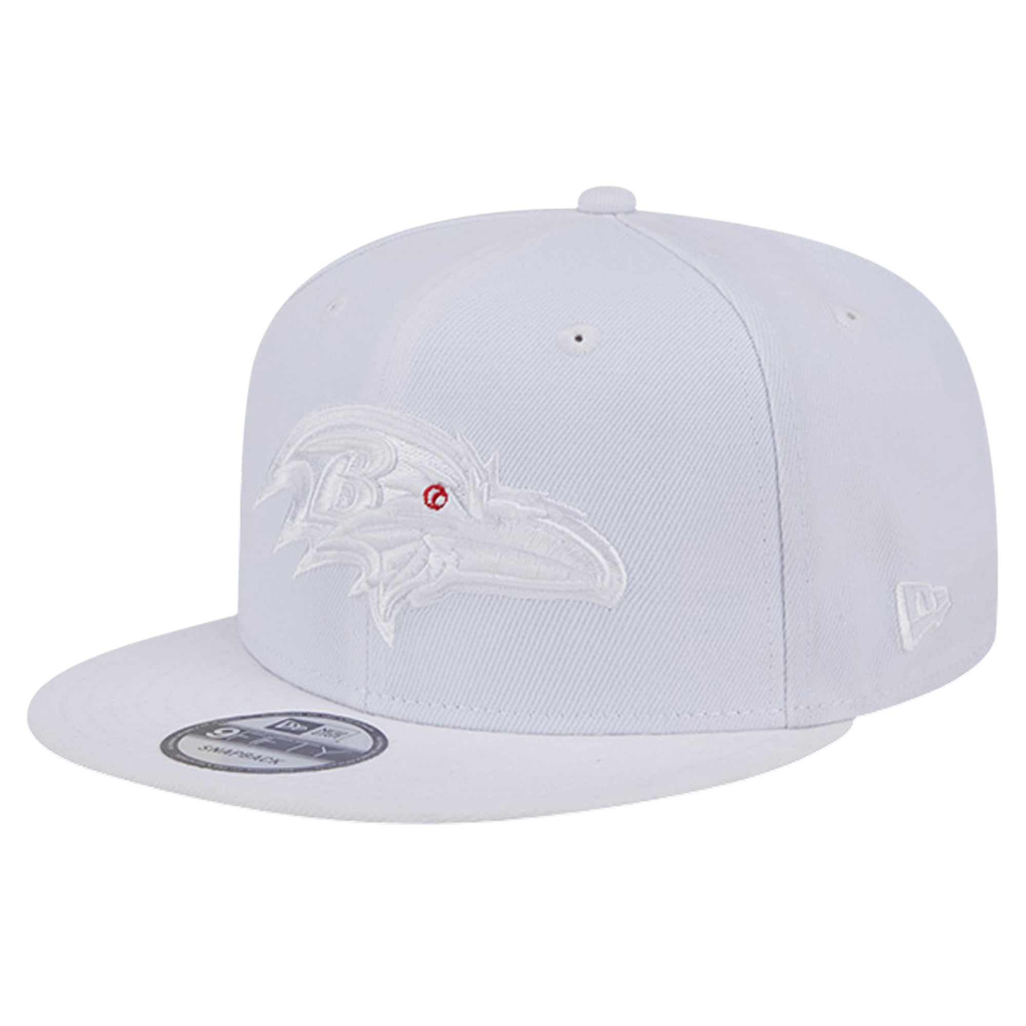 Casquette Snapback 9FIFTY New Era Baltimore Ravens Main blanc sur blanc pour homme