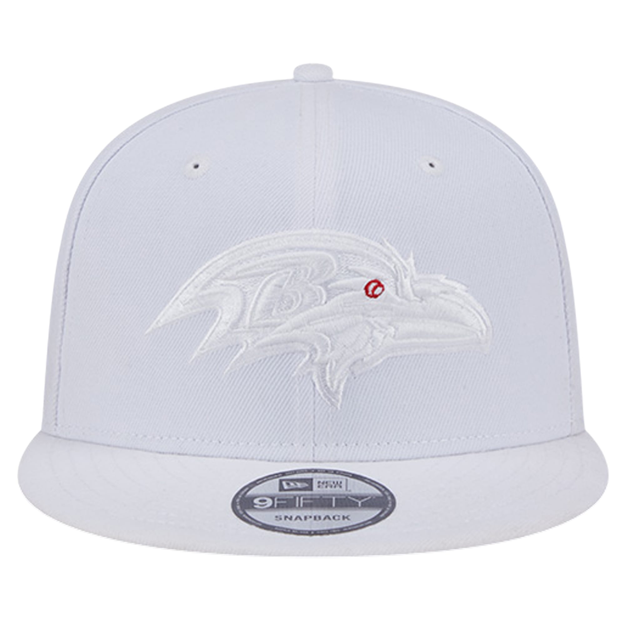 Casquette Snapback 9FIFTY New Era Baltimore Ravens Main blanc sur blanc pour homme