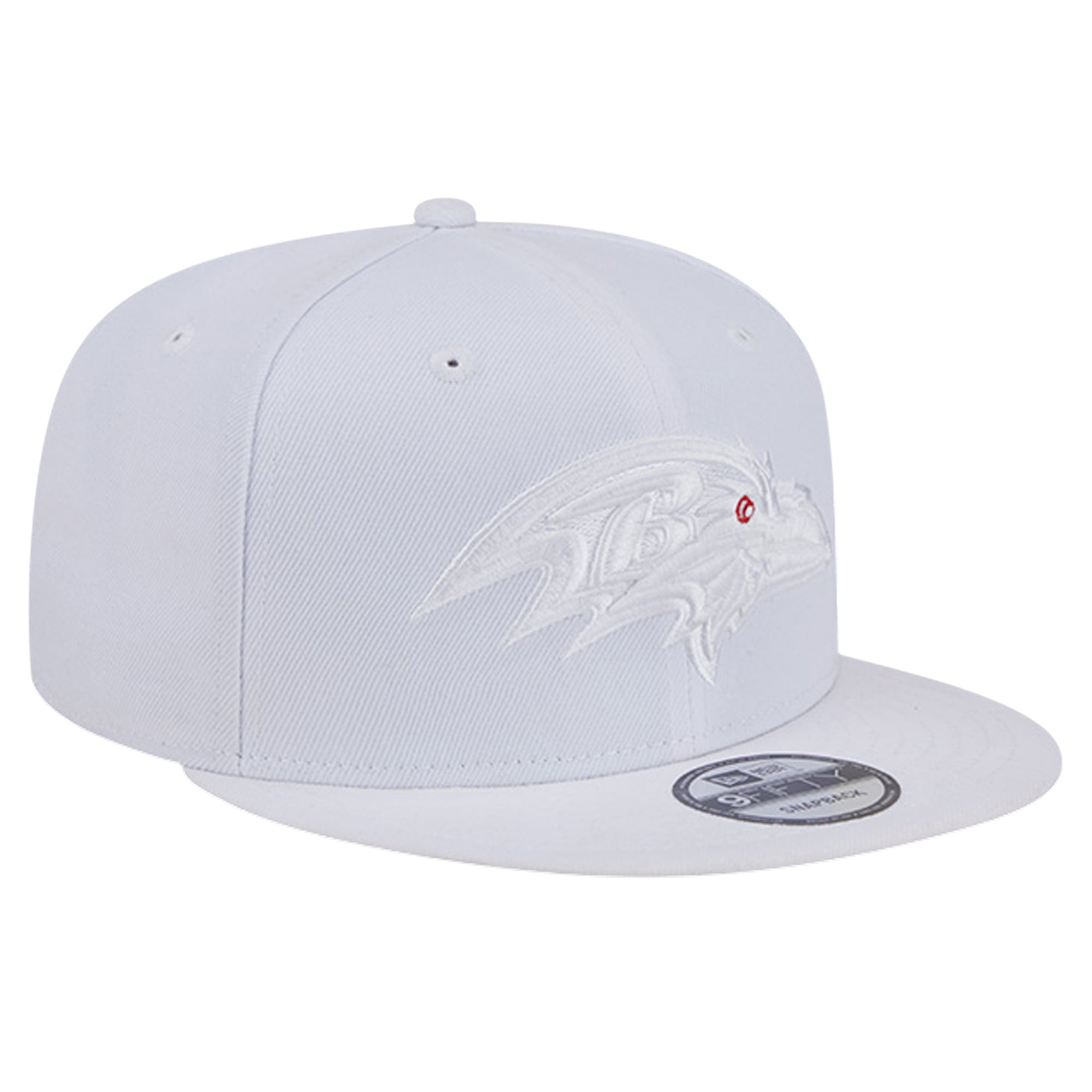 Casquette Snapback 9FIFTY New Era Baltimore Ravens Main blanc sur blanc pour homme