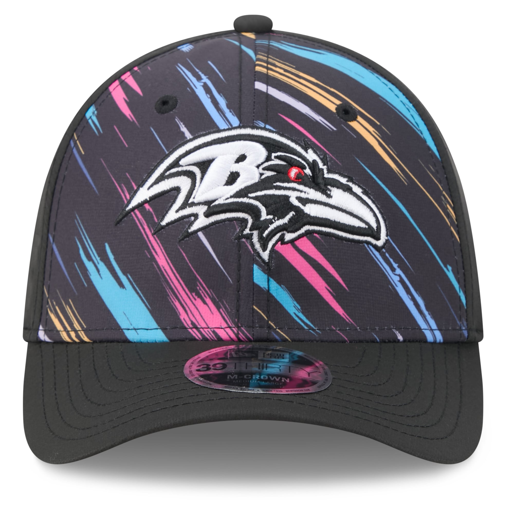 Men's New Era Black Baltimore Ravens 2026 NFL Crucial Catch 39THIRTY M-Crown Stretch Hat