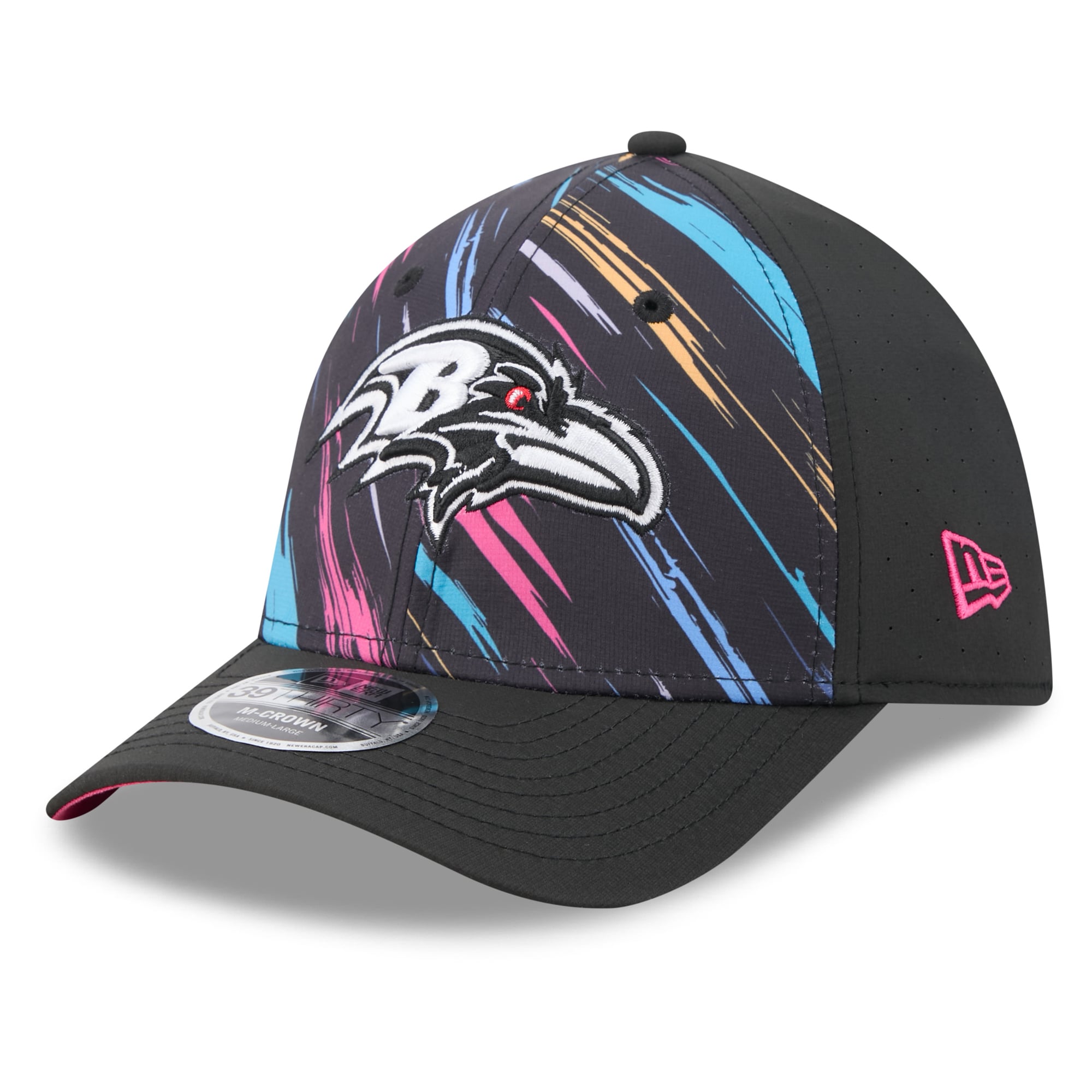 Men's New Era Black Baltimore Ravens 2026 NFL Crucial Catch 39THIRTY M-Crown Stretch Hat