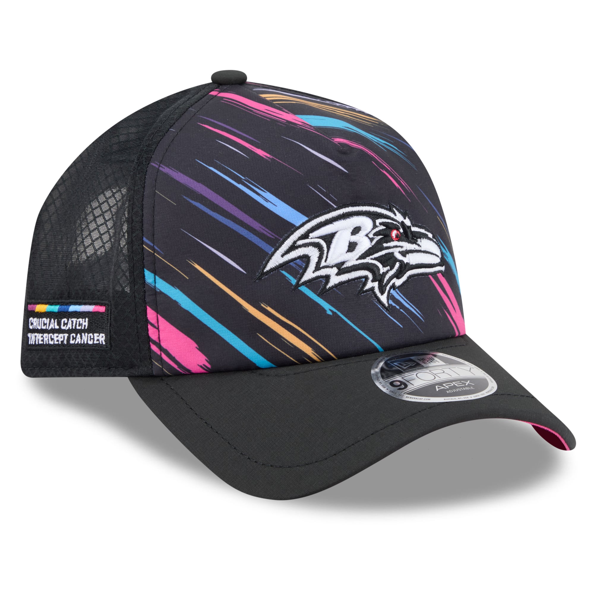 Men's New Era Black Baltimore Ravens 2026 NFL Crucial Catch 9FORTY Apex Adjustable Hat