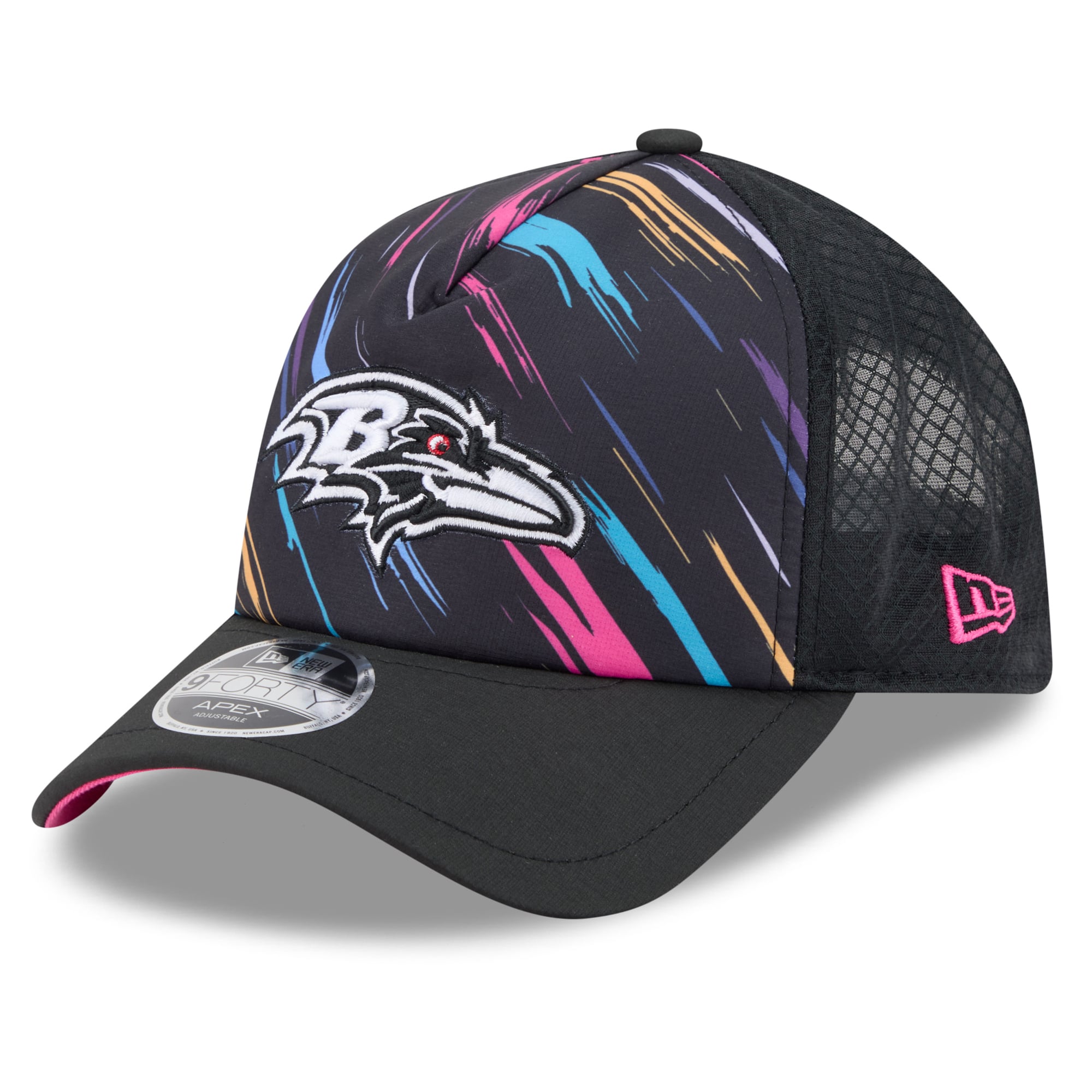 Men's New Era Black Baltimore Ravens 2026 NFL Crucial Catch 9FORTY Apex Adjustable Hat