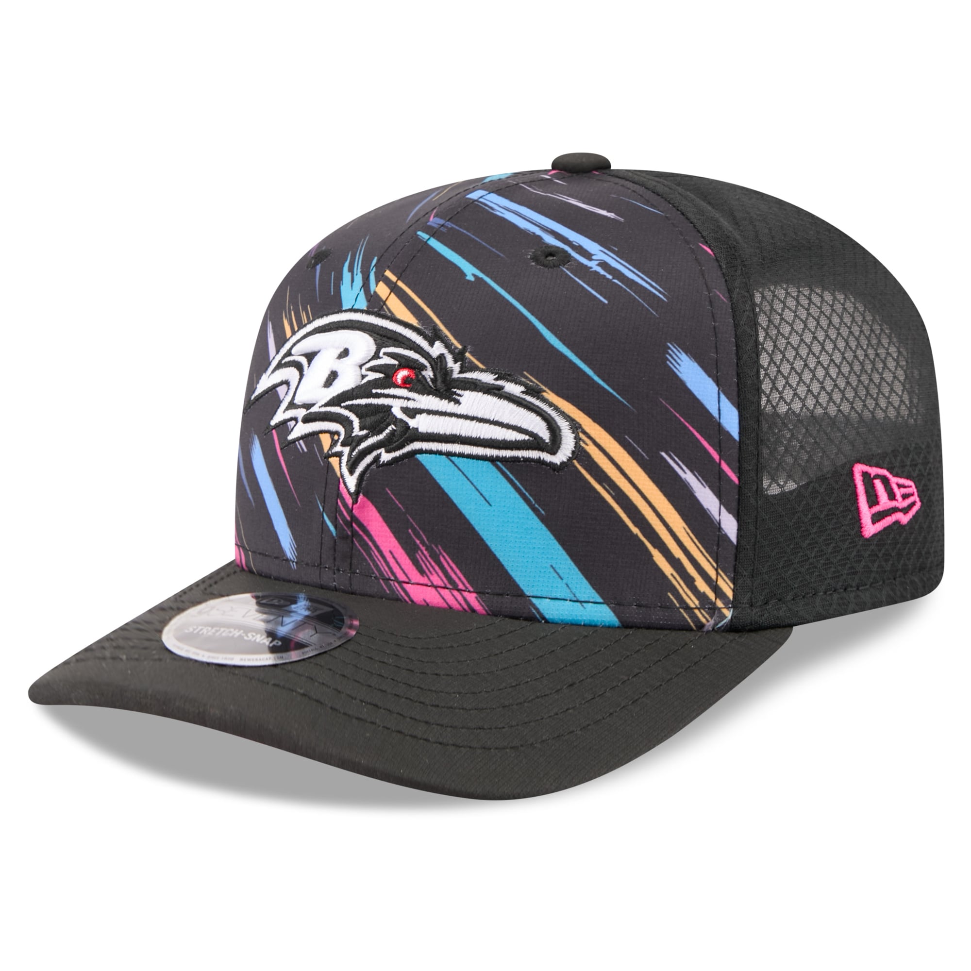 Men's New Era Black Baltimore Ravens 2026 NFL Crucial Catch 9SEVENTY Adjustable Trucker Hat