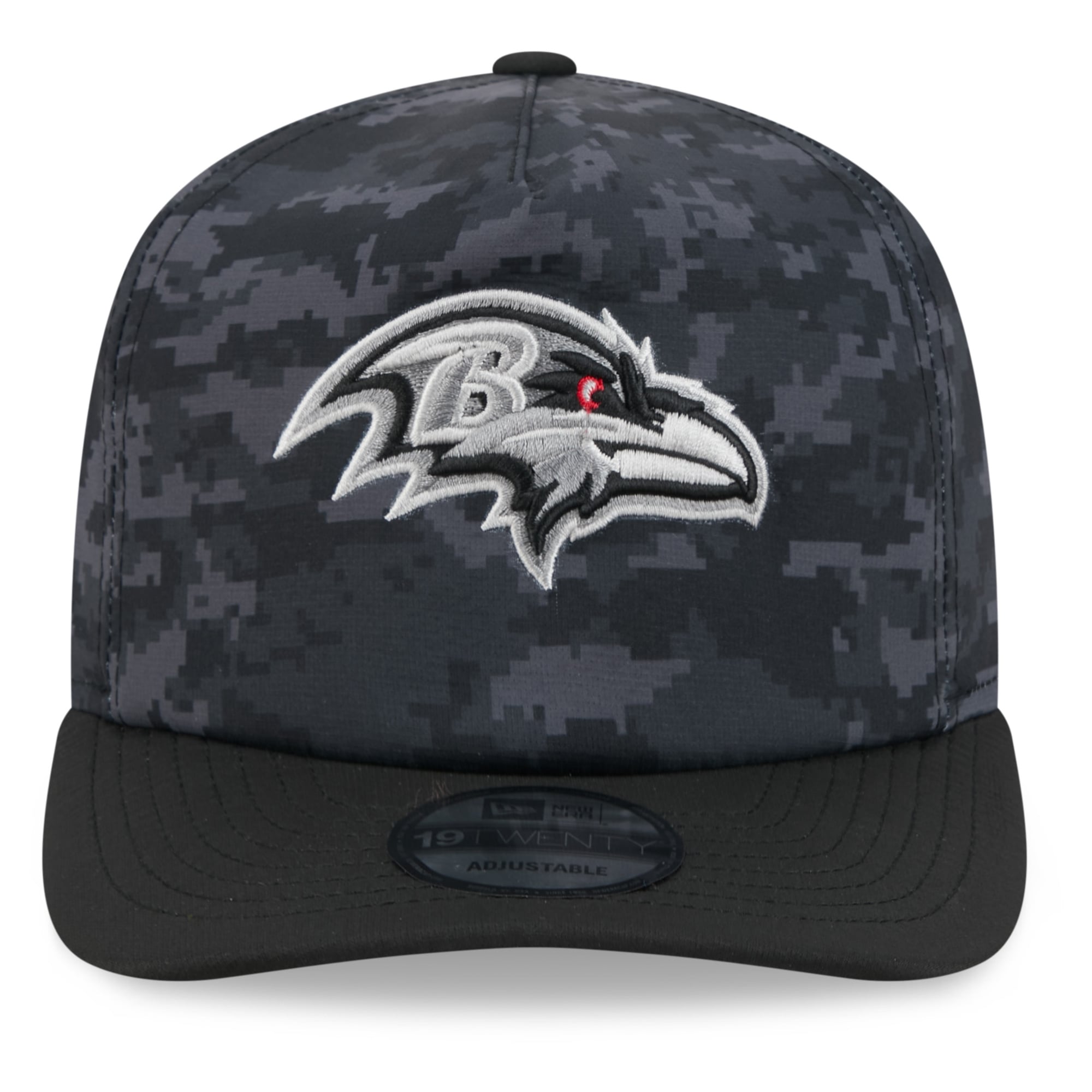 Casquette ajustable New Era noire Baltimore Ravens 2026 Salute To Service 19TWENTY pour homme