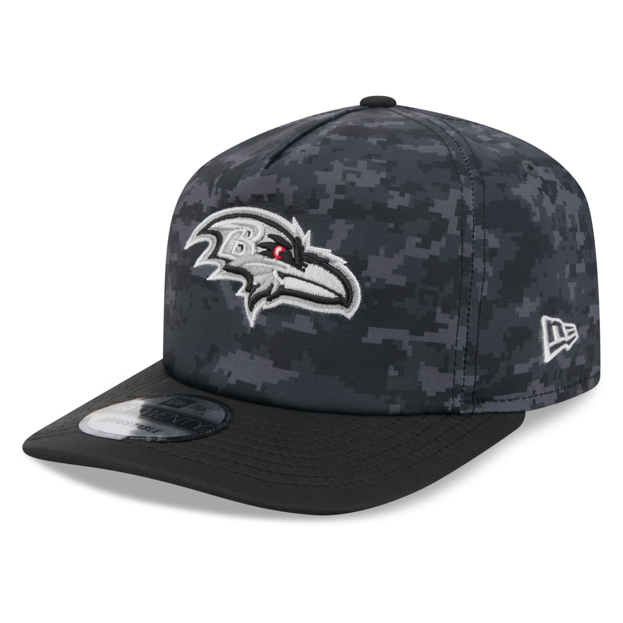 Casquette ajustable New Era noire Baltimore Ravens 2026 Salute To Service 19TWENTY pour homme