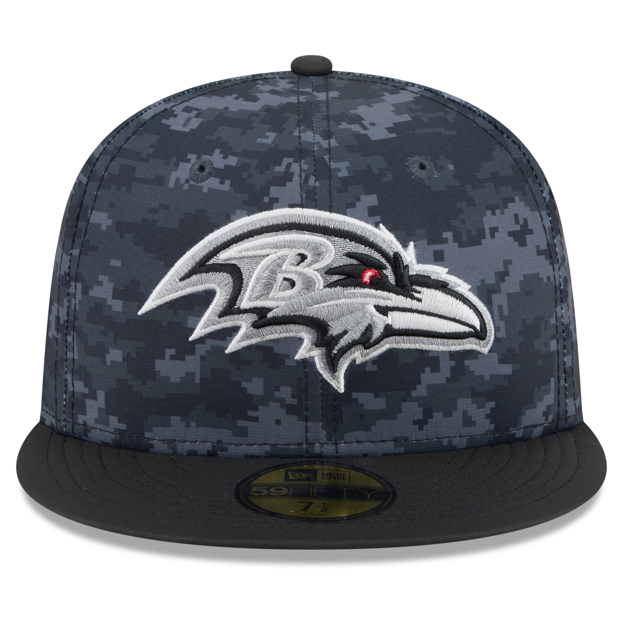 Casquette ajustée New Era noire Baltimore Ravens 2026 Salute To Service 59FIFTY pour homme