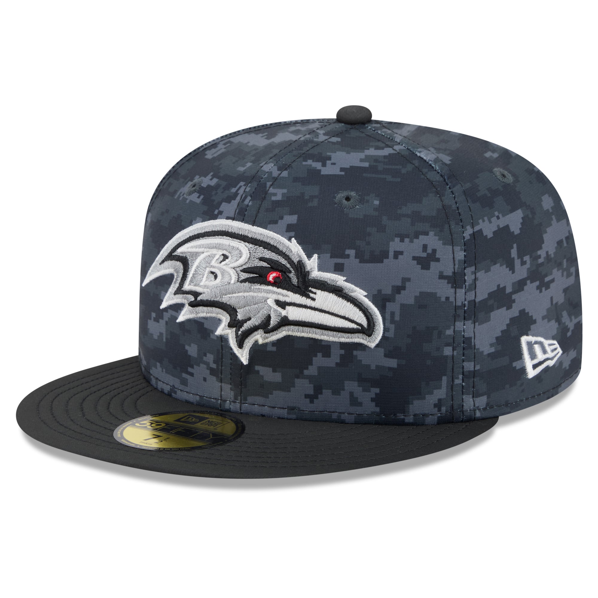 Casquette ajustée New Era noire Baltimore Ravens 2026 Salute To Service 59FIFTY pour homme