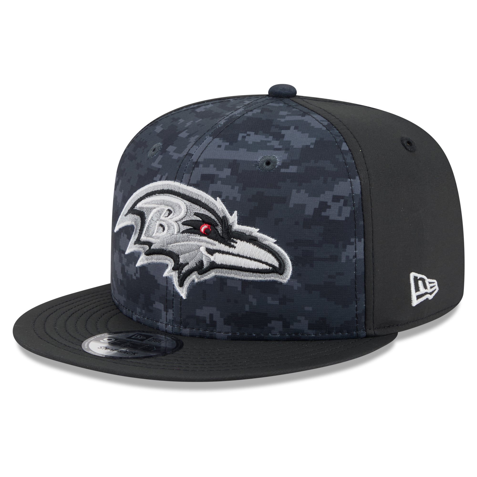 Casquette snapback New Era noire Baltimore Ravens 2026 Salute To Service 9FIFTY pour homme