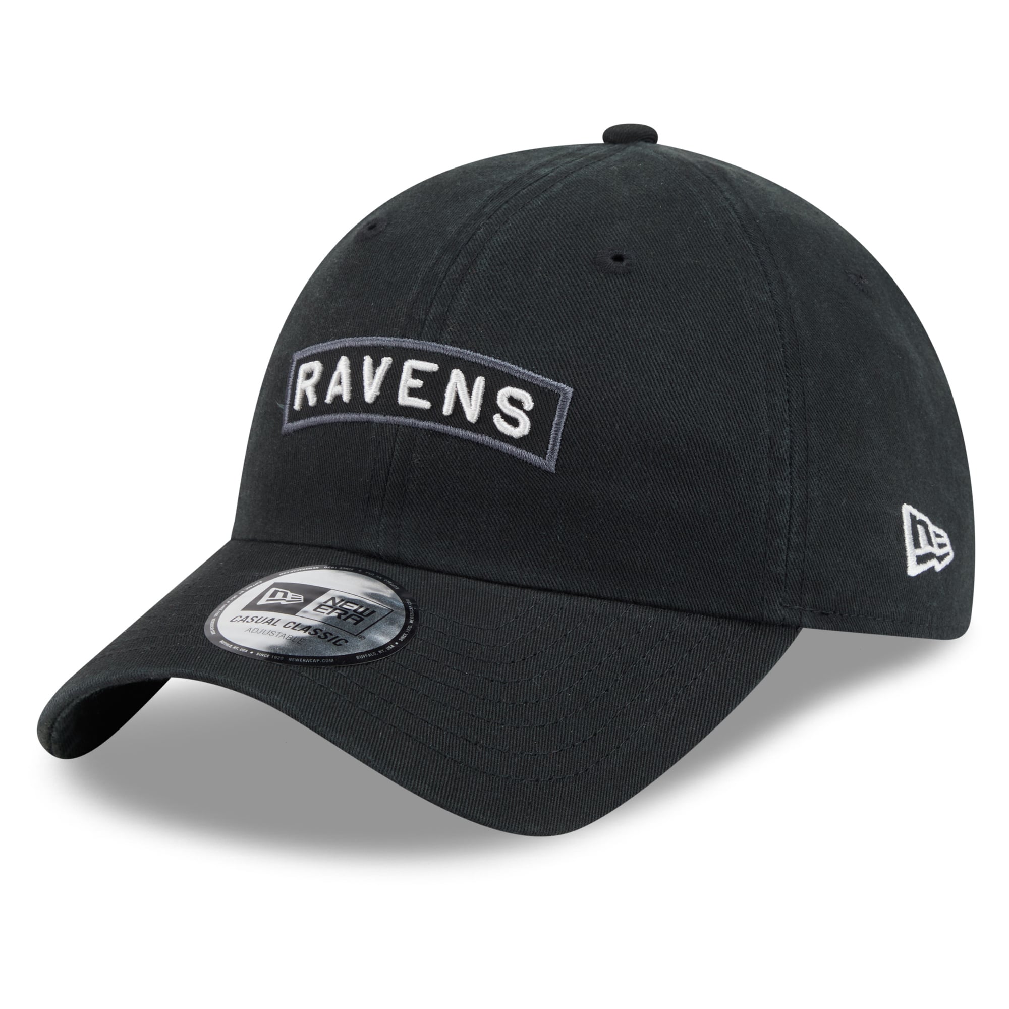 Casquette New Era noire pour homme Baltimore Ravens 2026 Salute To Service, style classique décontracté et ajustable