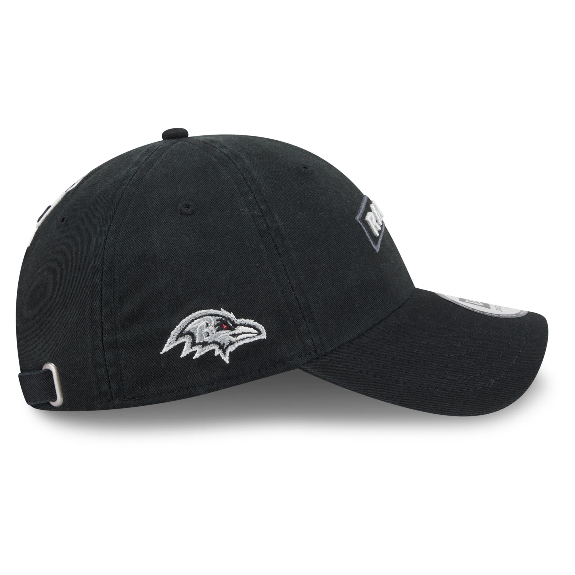 Casquette New Era noire pour homme Baltimore Ravens 2026 Salute To Service, style classique décontracté et ajustable