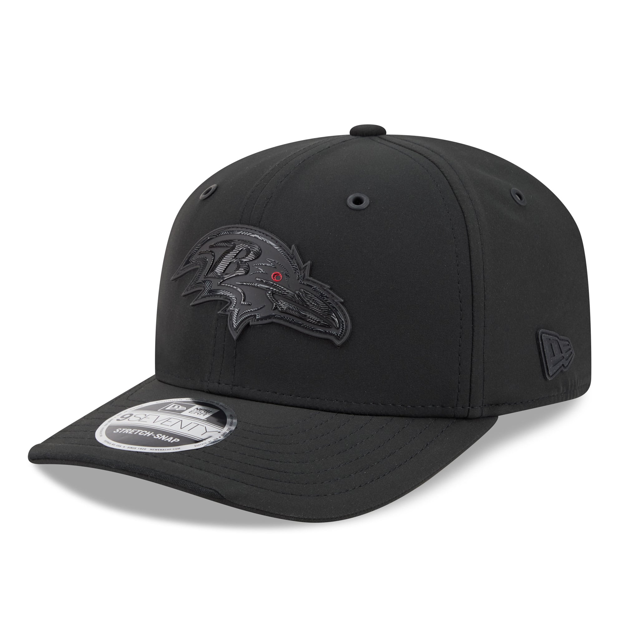 Casquette ajustable New Era noire Baltimore Ravens 2026 Sideline 9SEVENTY pour homme