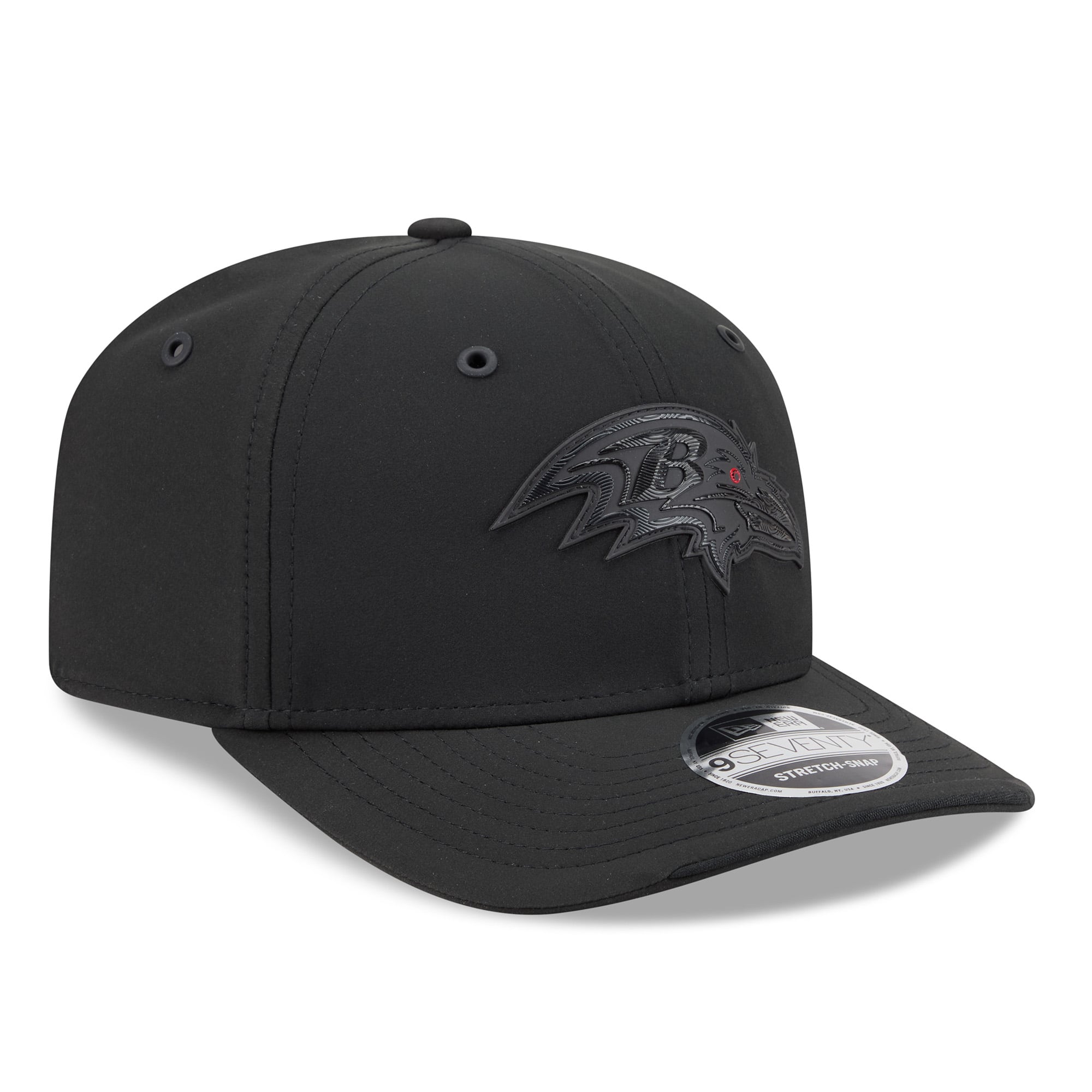 Casquette ajustable New Era noire Baltimore Ravens 2026 Sideline 9SEVENTY pour homme