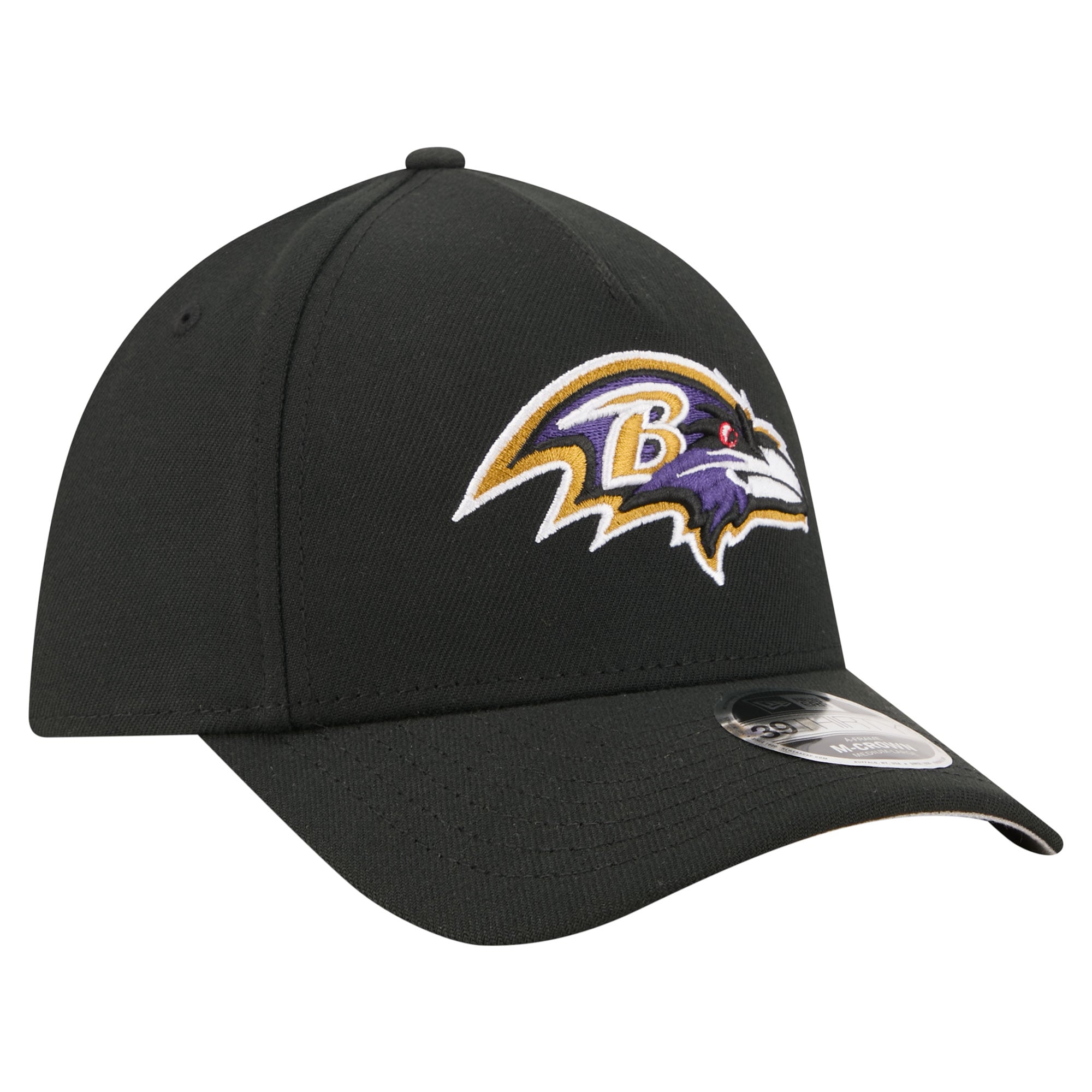 Men's New Era Black Baltimore Ravens 39THIRTY M-Crown A-Frame Stretch Hat