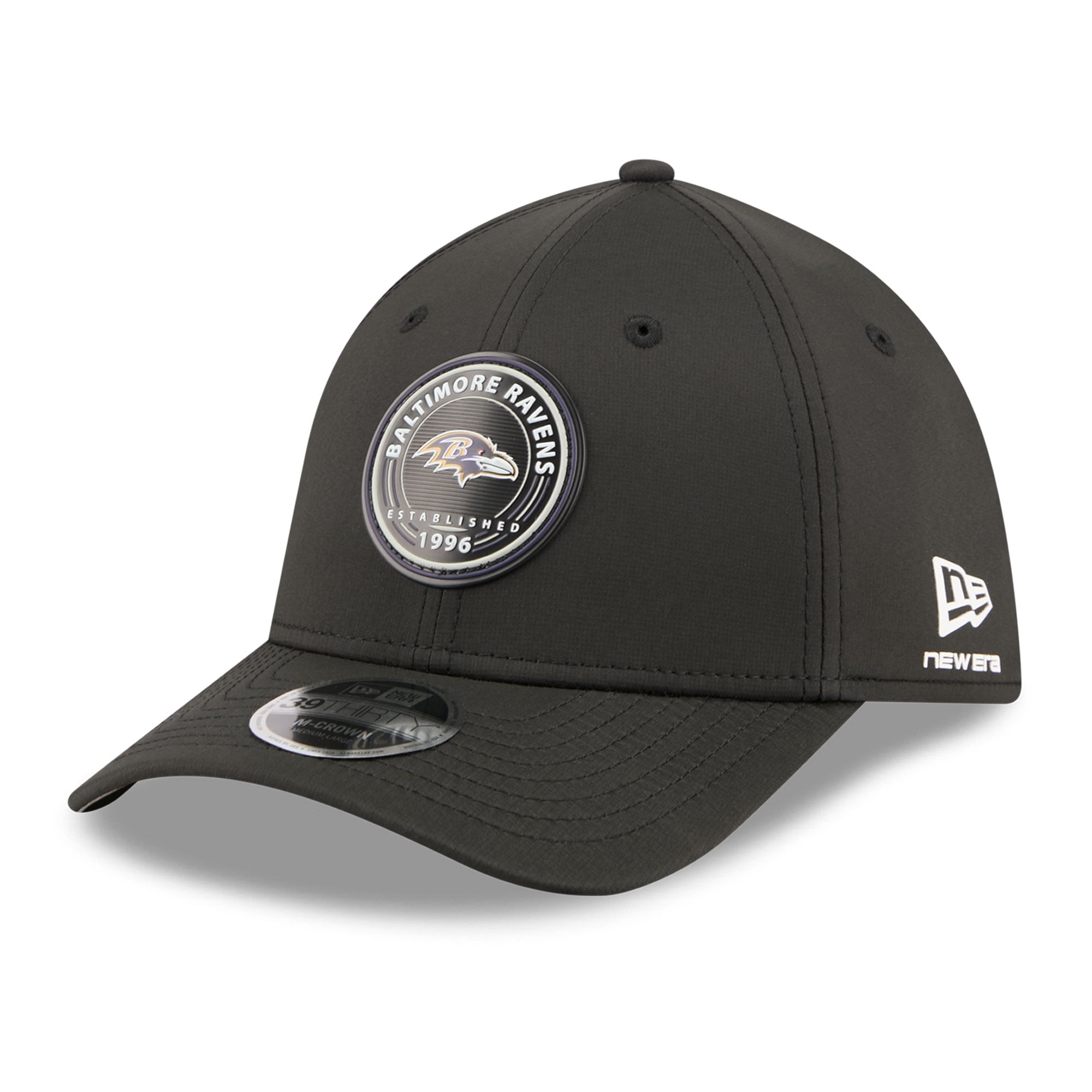 Casquette New Era noire Baltimore Ravens 39THIRTY M-Crown Flex pour homme