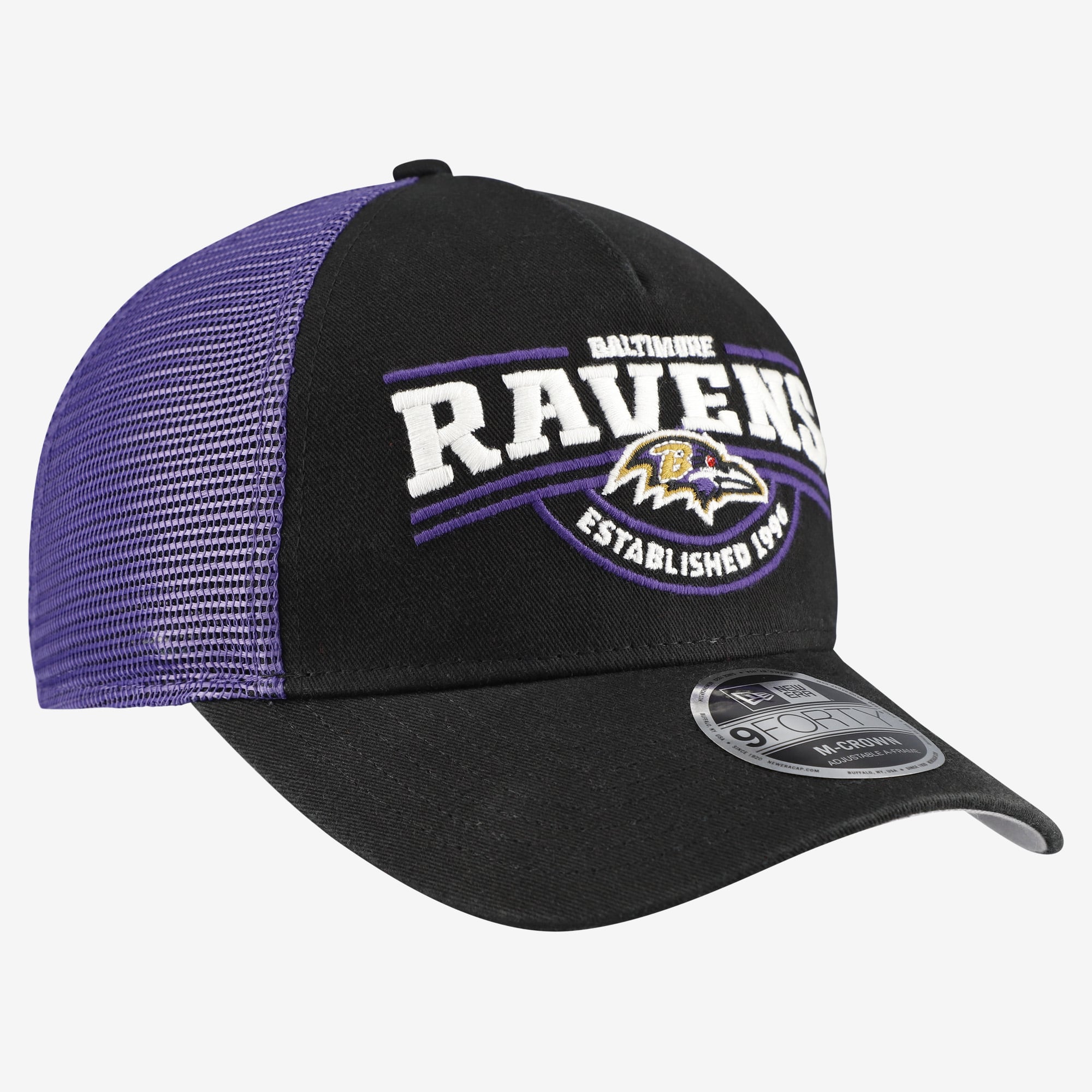 Casquette ajustable New Era Baltimore Ravens 9FORTY noire pour homme