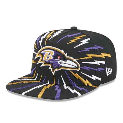 Baltimore Ravens New Era Bolt A-Frame 9FIFTY Snapback Hat - Black