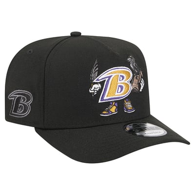Baltimore Ravens New Era Cartoon A-Frame 9FIFTY Snapback - Black