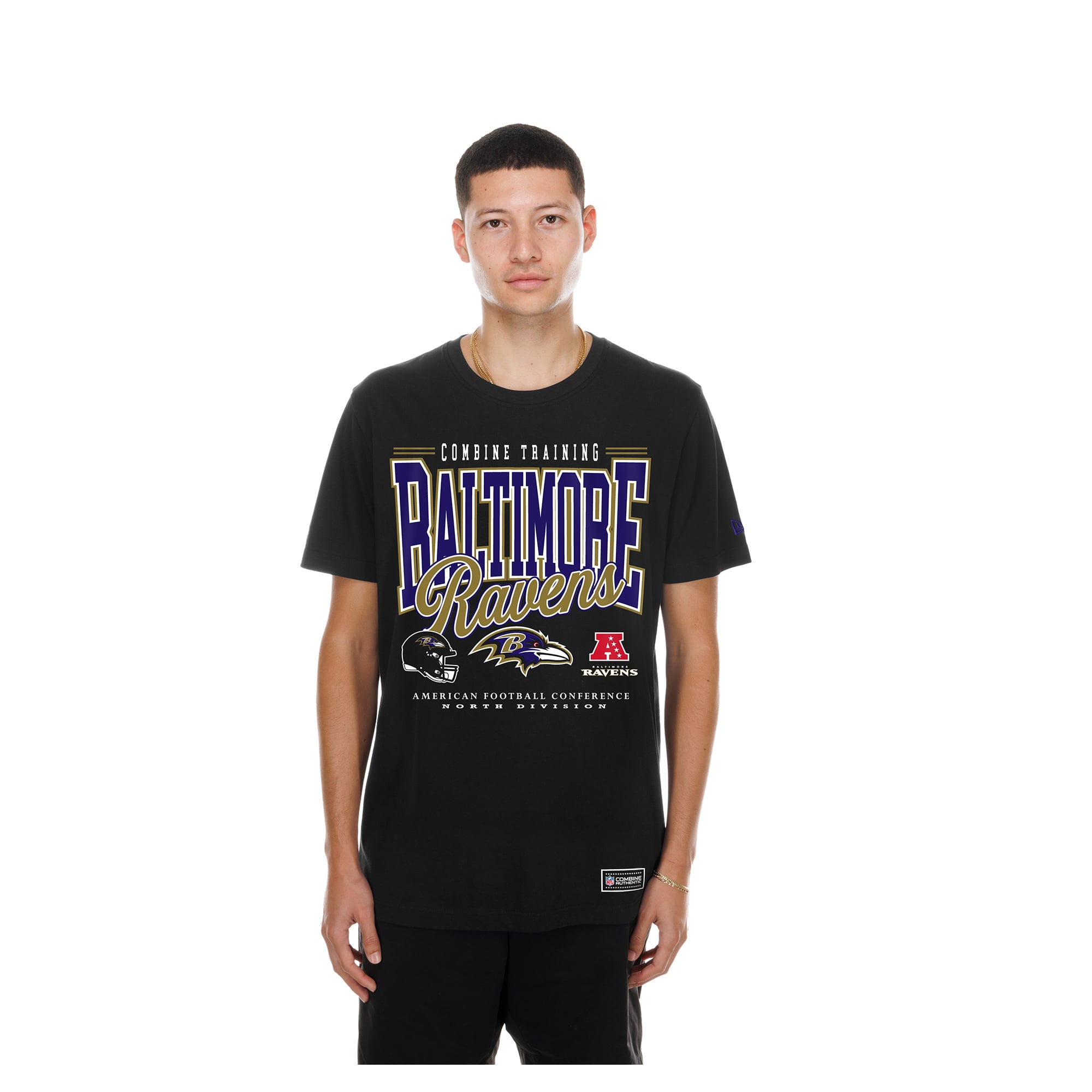 Men's New Era Black Baltimore Ravens Combine Authentic T-Shirt
