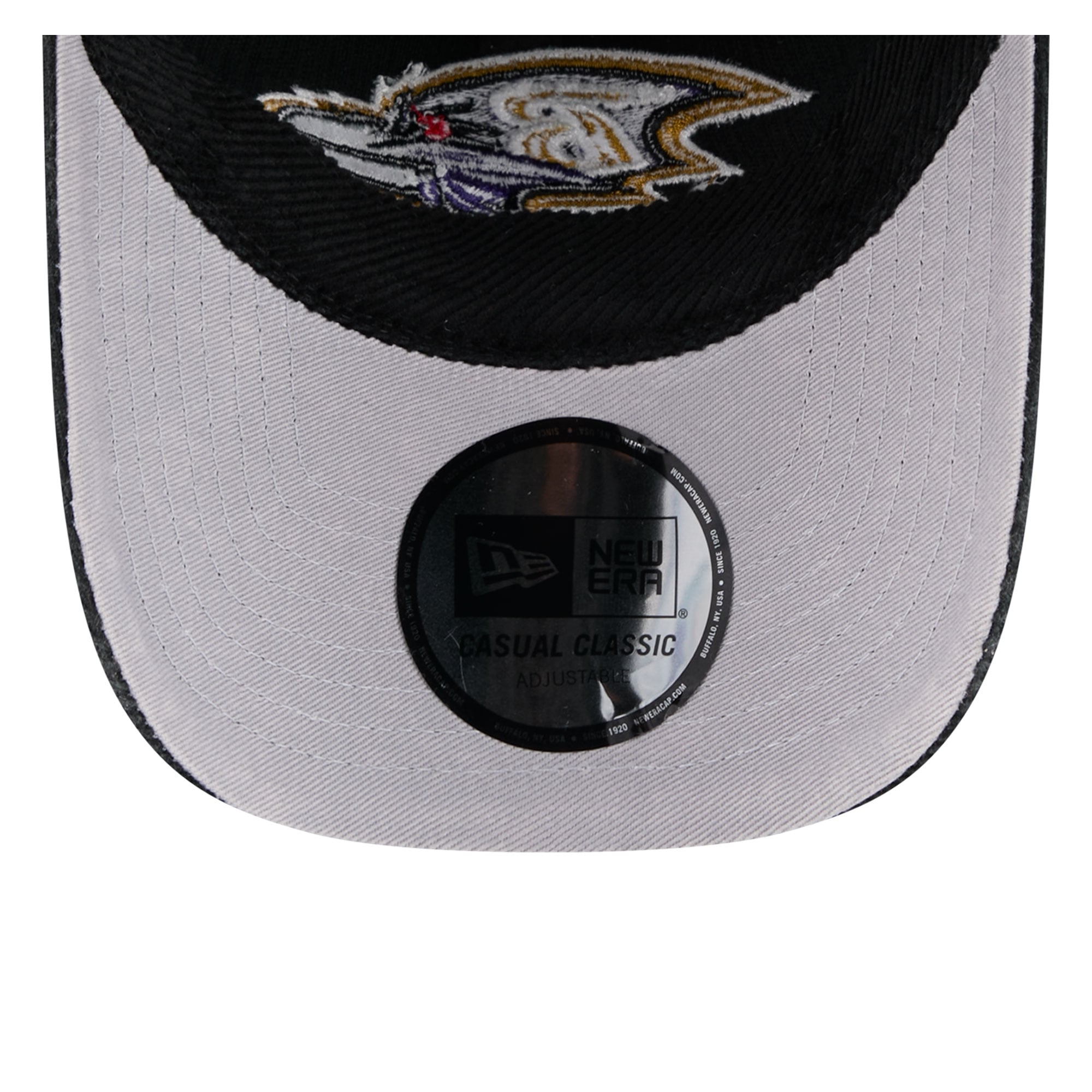 Casquette New Era noire pour homme, modèle Baltimore Ravens, en velours côtelé, style classique décontracté et ajustable