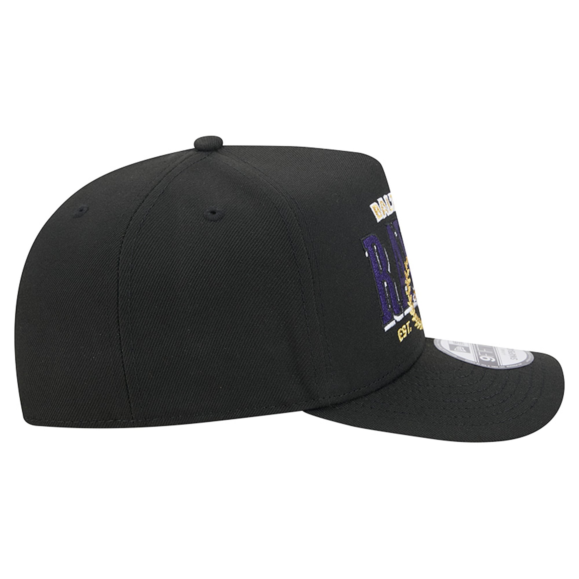 Casquette snapback New Era 9FIFTY Laurel A-Frame pour homme, noire, Baltimore Ravens