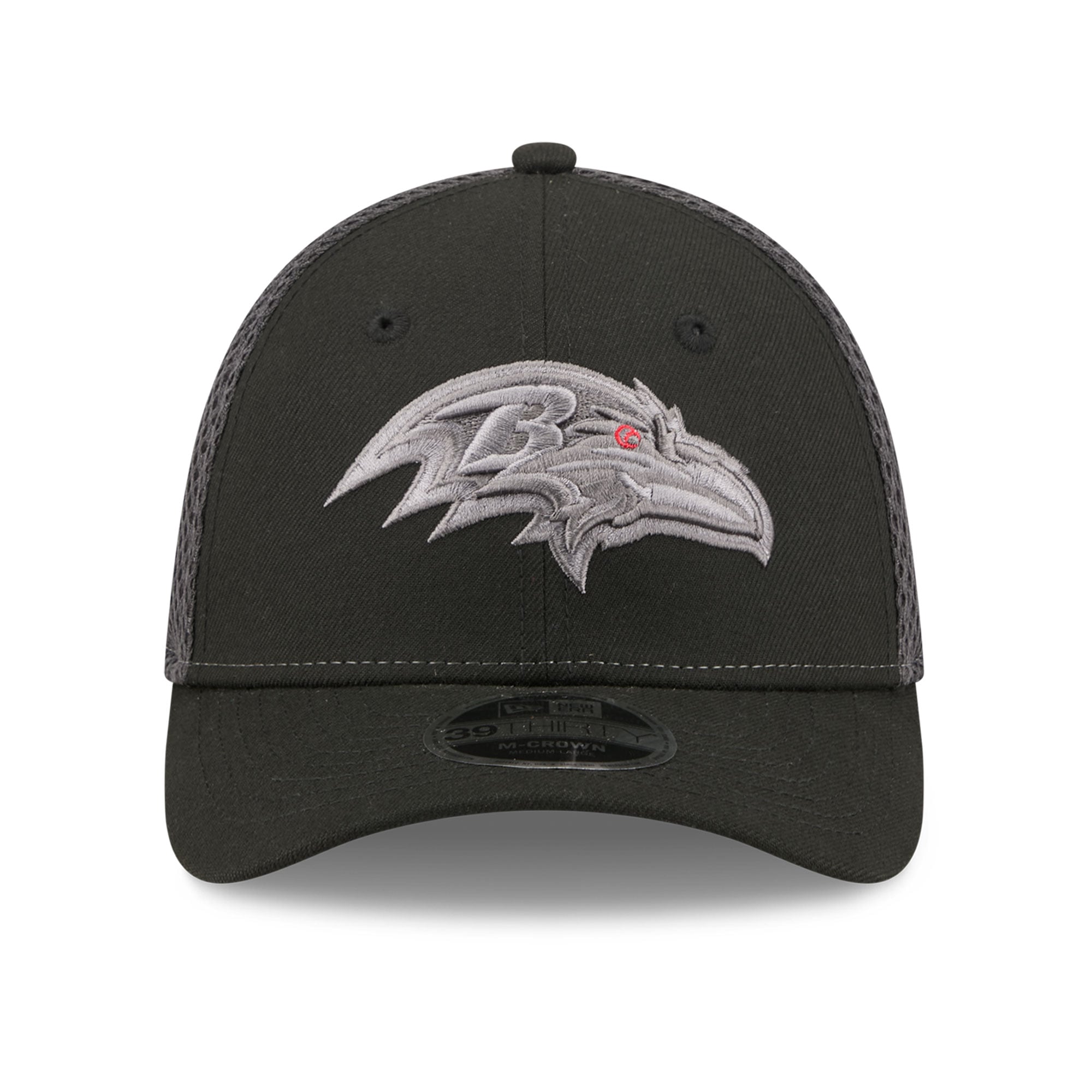 Casquette extensible New Era noire Baltimore Ravens Neo Mesh 39THIRTY M-Crown pour homme