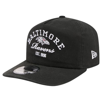 Baltimore Ravens New Era Stacked 19TWENTY Adjustable Hat - Black