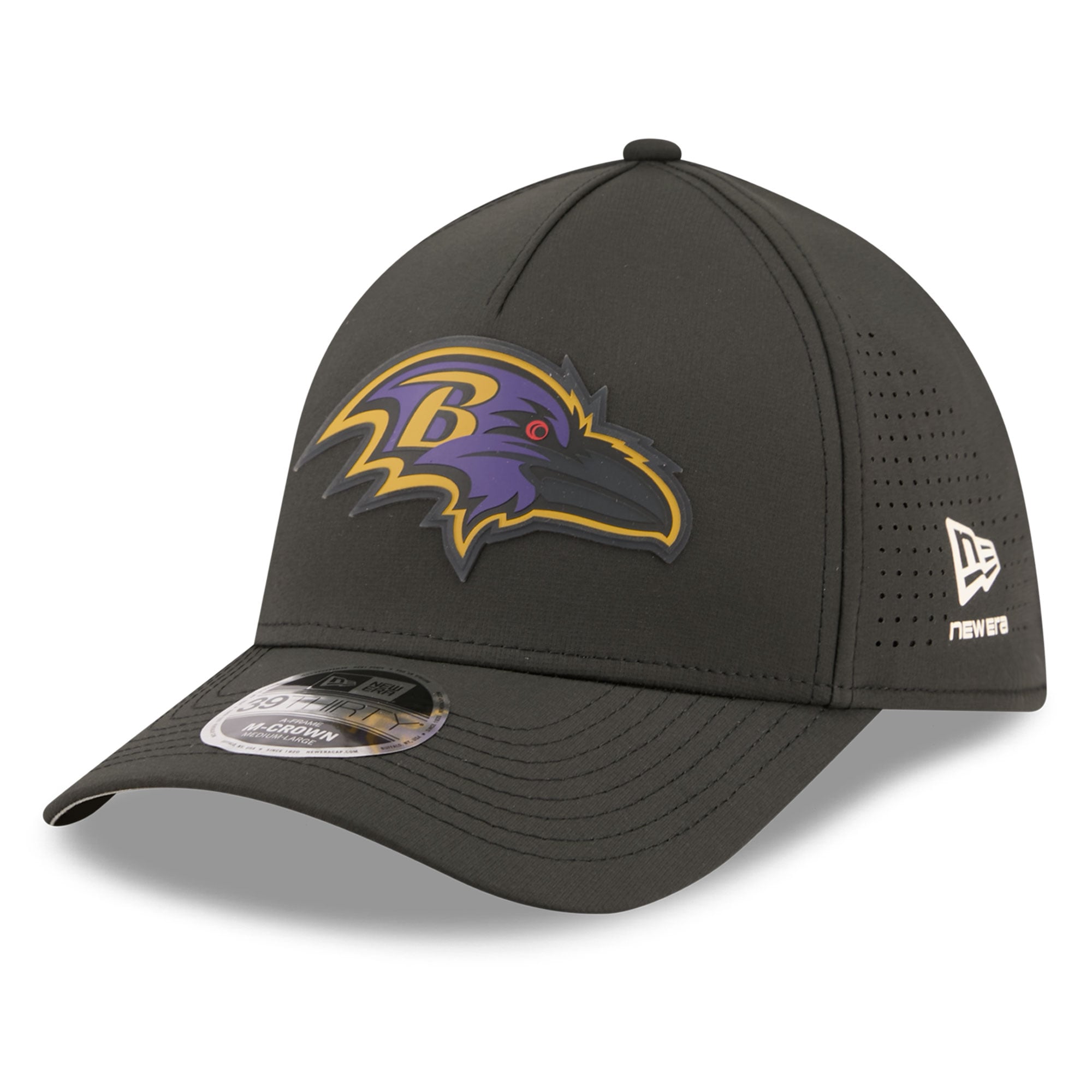 Casquette New Era noire Baltimore Ravens Tonal 39THIRTY A-Frame Flex pour homme