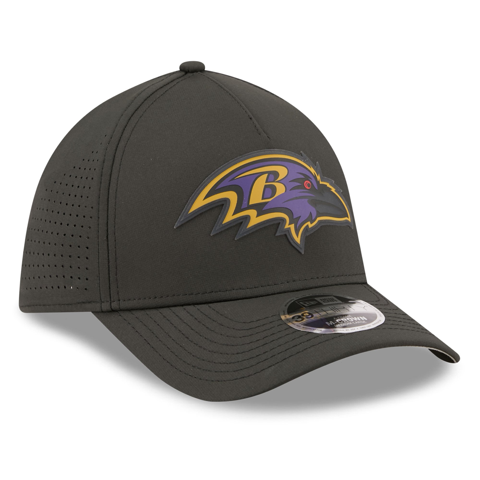 Casquette New Era noire Baltimore Ravens Tonal 39THIRTY A-Frame Flex pour homme
