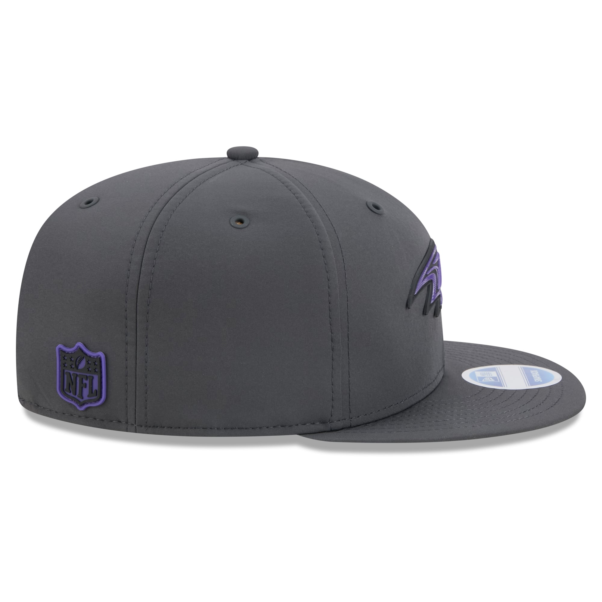 Casquette snapback New Era 9FIFTY pour homme, couleur anthracite, Baltimore Ravens 2026, idéale pour les temps froids.