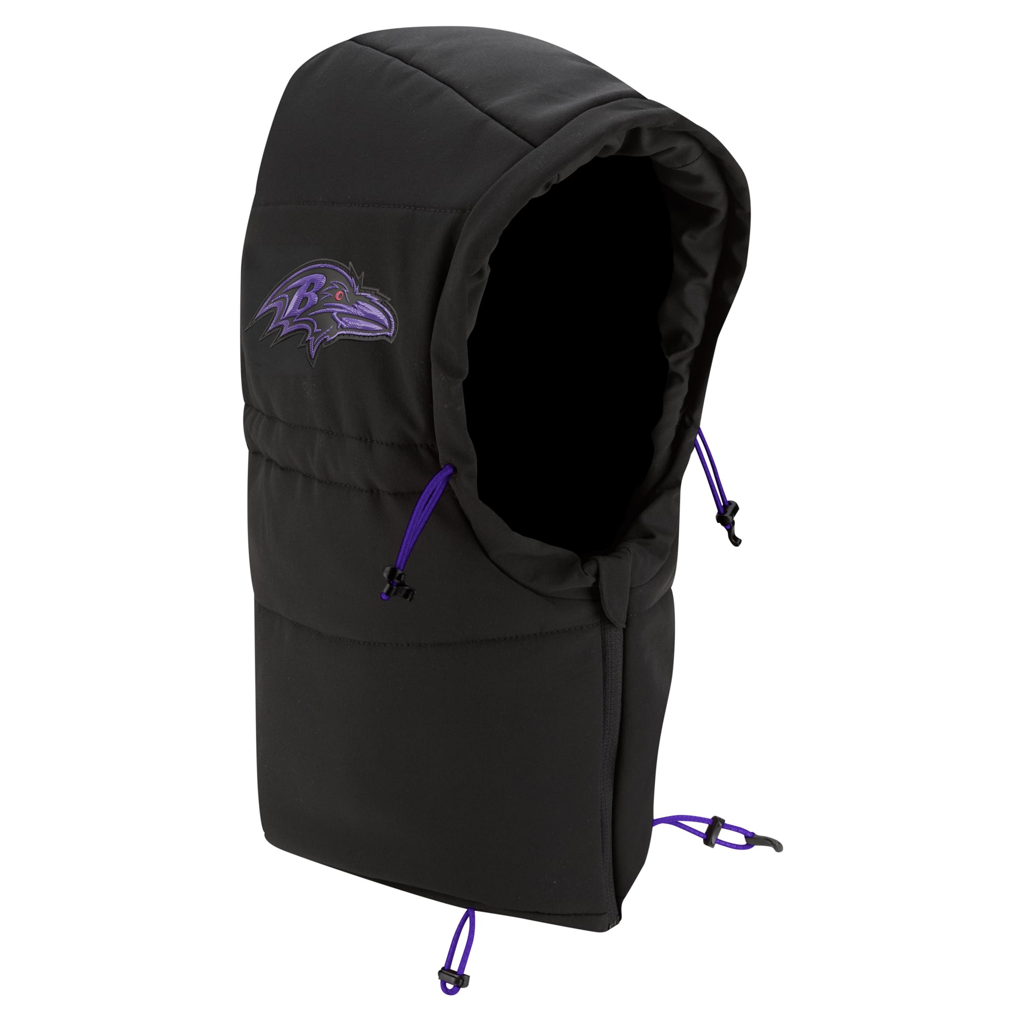 Sweat à capuche matelassé ajustable New Era pour homme, couleur anthracite, Baltimore Ravens 2026, idéal pour les temps froids.