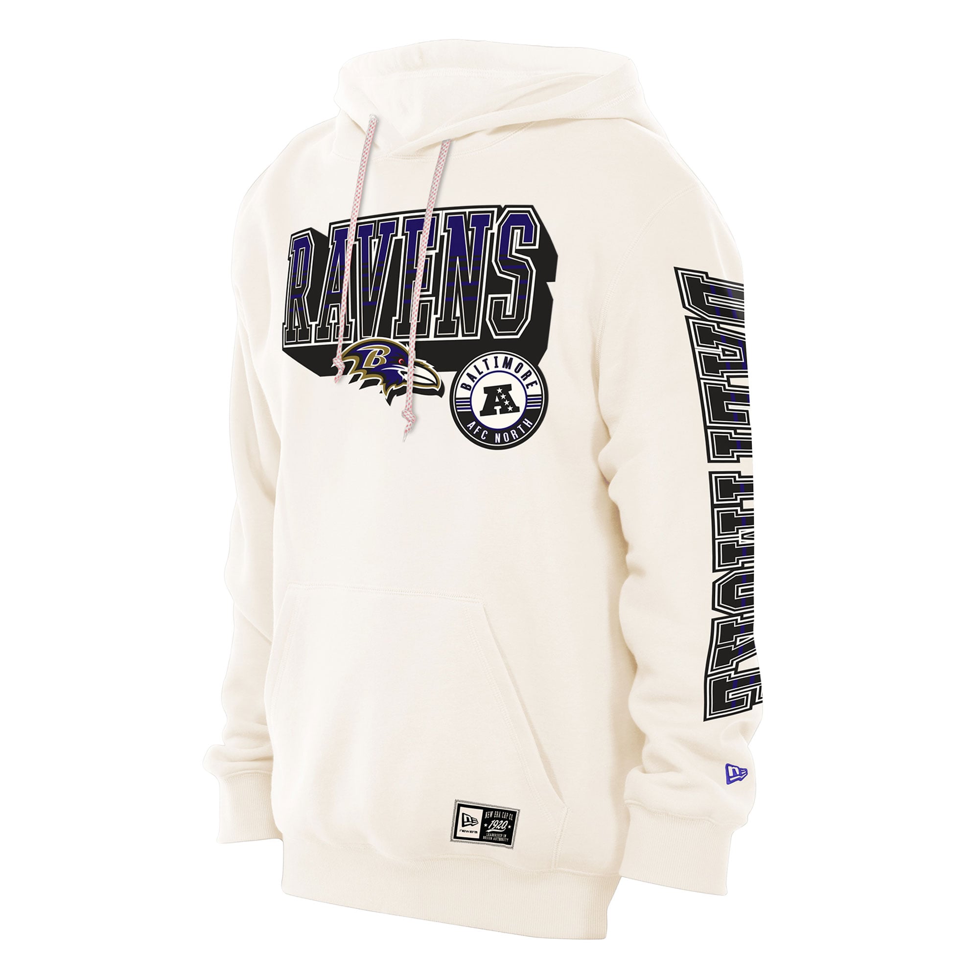 Men's New Era  Cream Baltimore Ravens Dune Dust Hoodie